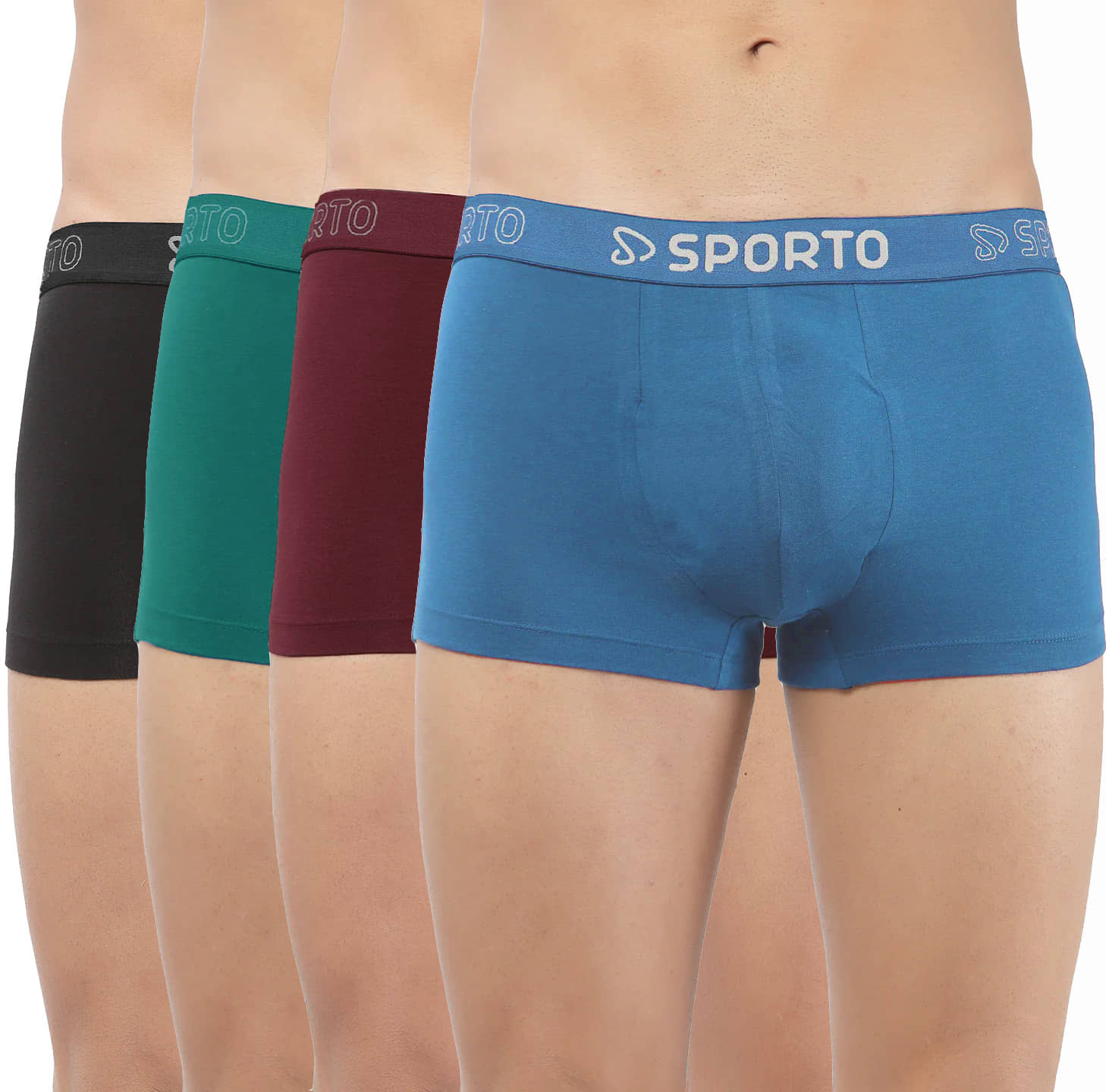Macho Sporto Pack of 4 Cotton Trunks For Men's ( Multicolor )