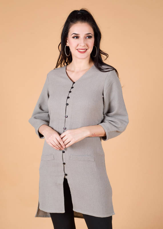     			Mantra Fashion Women Cotton Solid A-line Dress ( Grey )