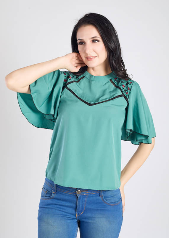     			Mantra Fashion Women's Green Solid Top ( Pack of 1 )