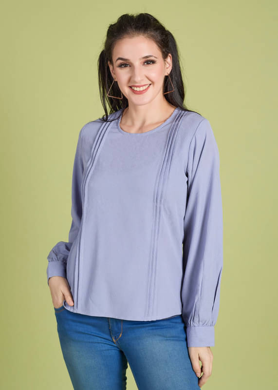     			Mantra Fashion Women's Lavender Solid Full Sleeve Top ( Pack of 1 )
