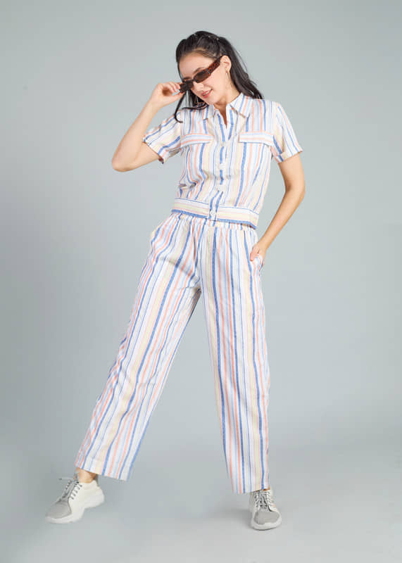 Mantra Fashion Women's White Shirt Trouser Co-Ord Set ( Pack of 1 )