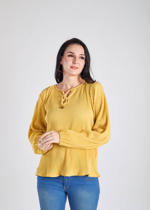     			Mantra Fashion Women's Polyester Regular Top ( Yellow )