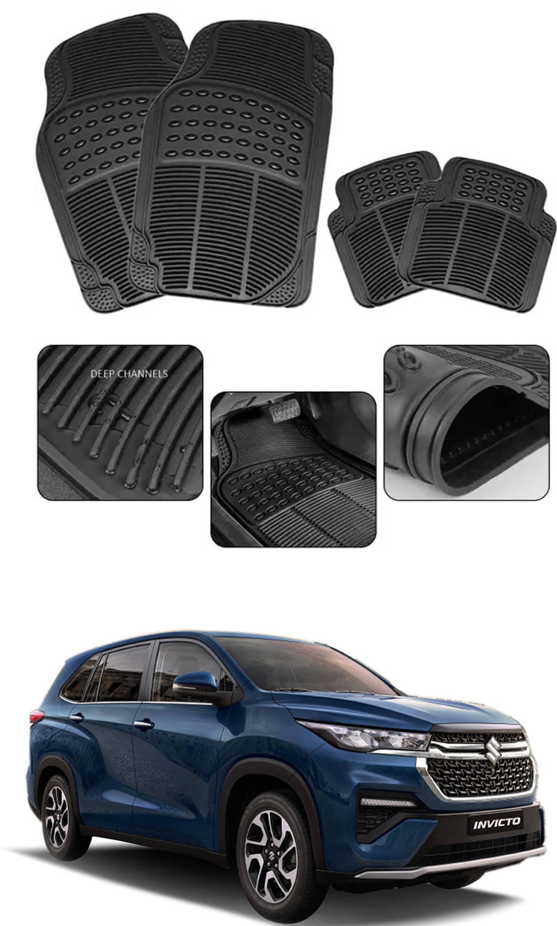     			RONISH Car Rubber Mat (Set Of 4) Foot Mat For Maruti Suzuki Invicto