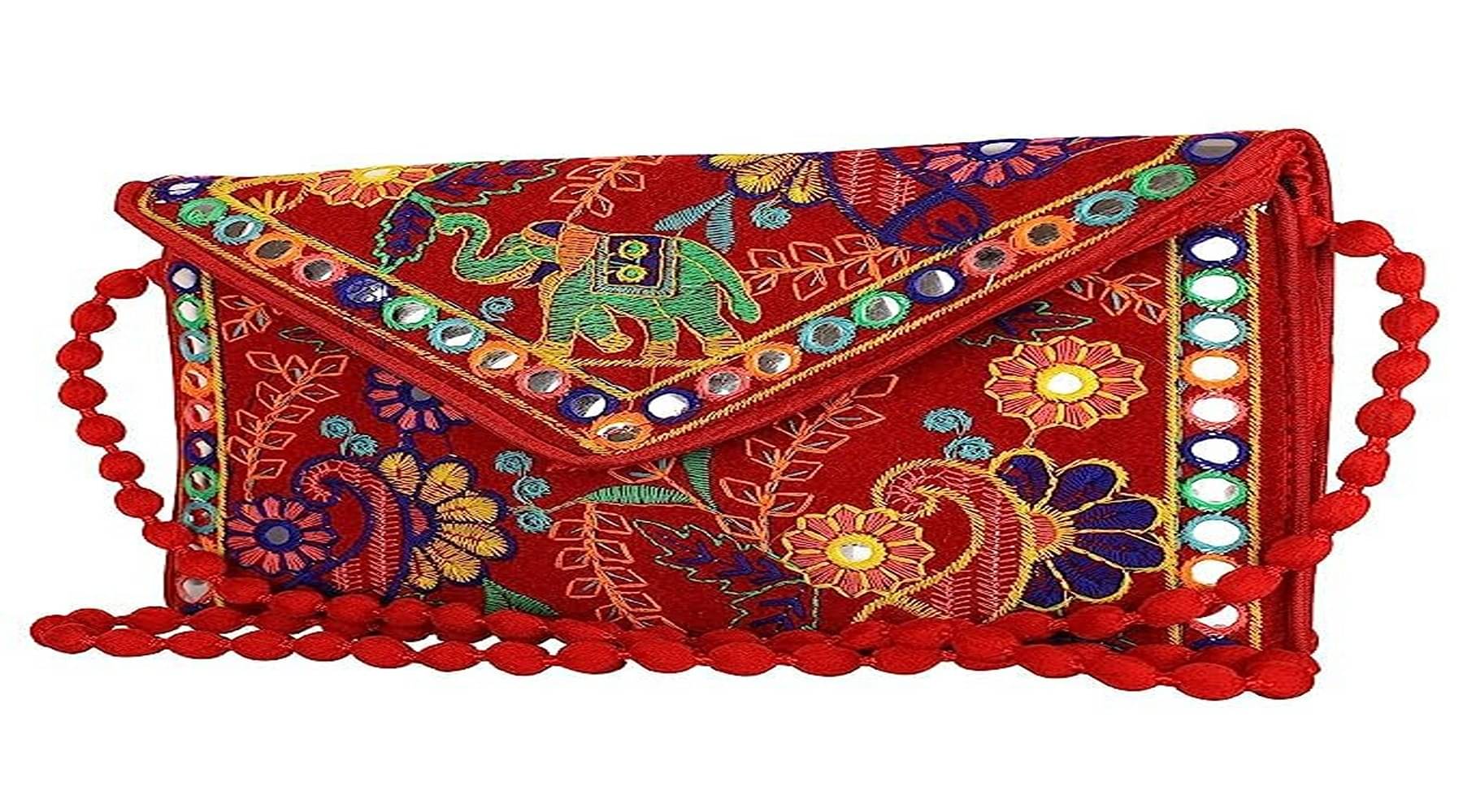     			Shakuntla Vintage Sling Bag Suede Set of 1 ( Red )