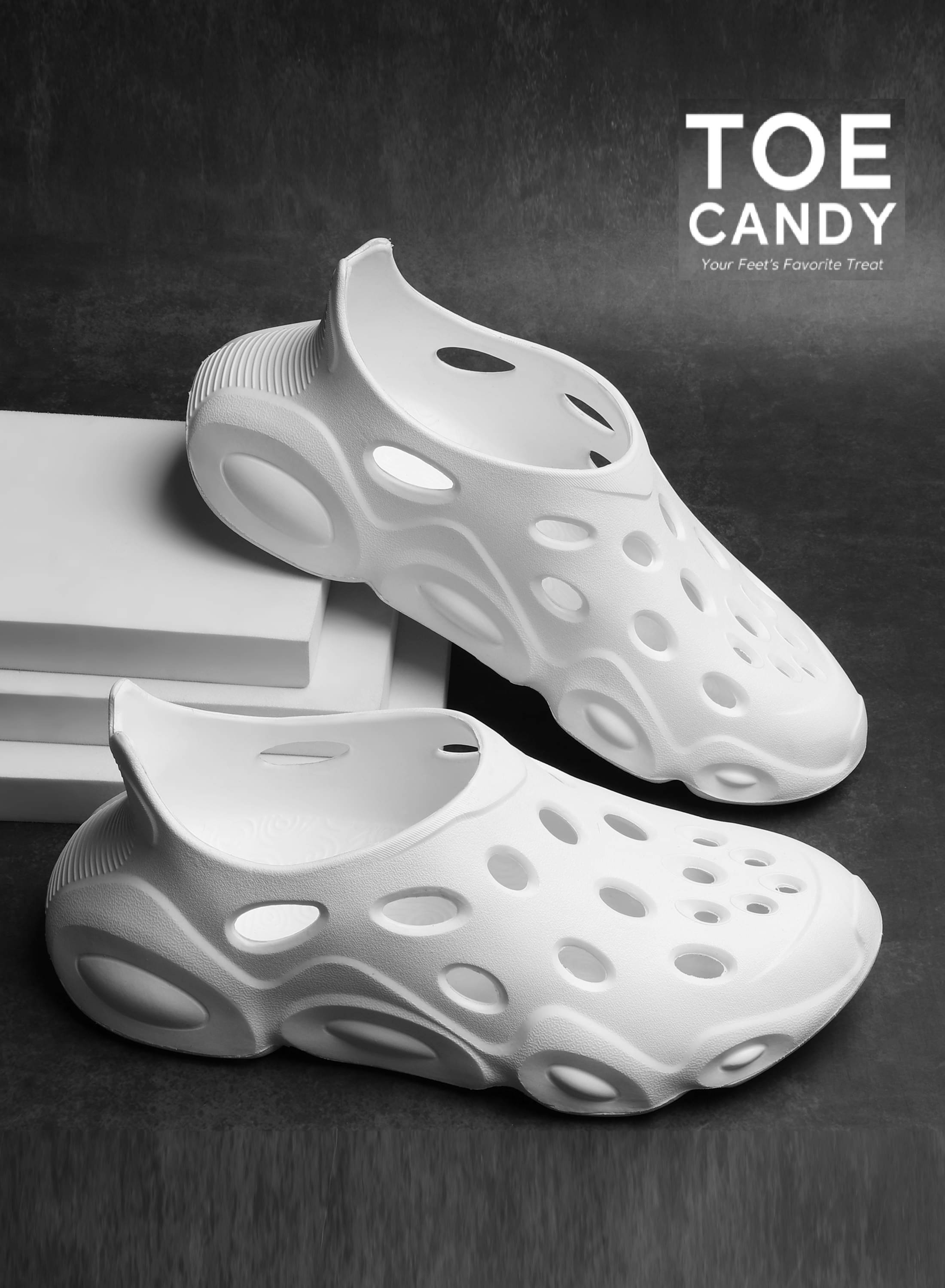 TOE CANDY - Off White Men's Clogs     			TOE CANDY - Off White Men's Clogs