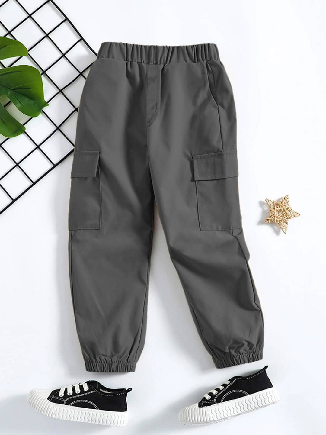 Trampoline Pack of 1 Boys Cotton Blend Cargos ( Grey ) - Trousers | Buy online on ZillyBuy
