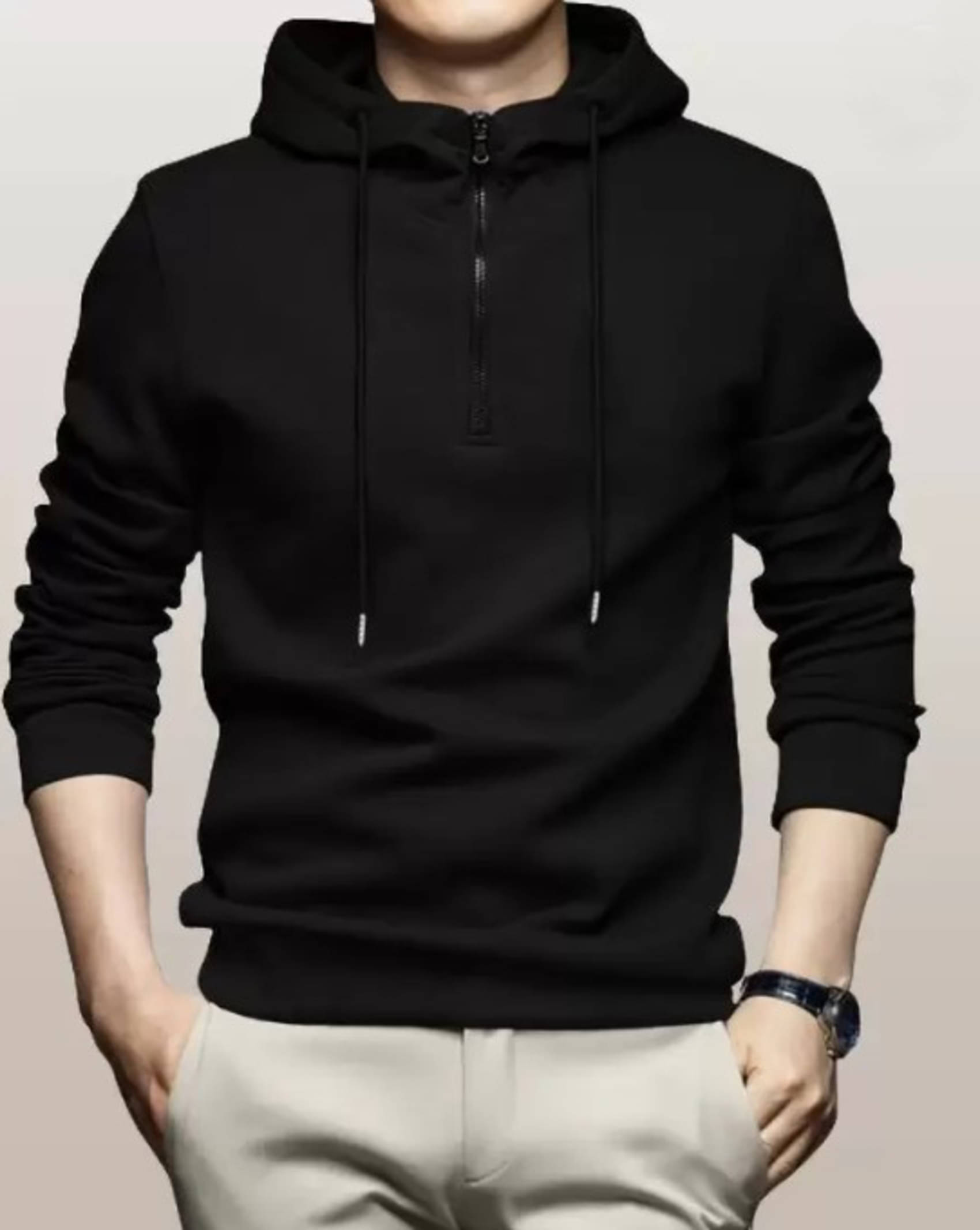     			Try This Cotton Blend Hooded Men's Sweatshirt - Black ( Pack of 1 )