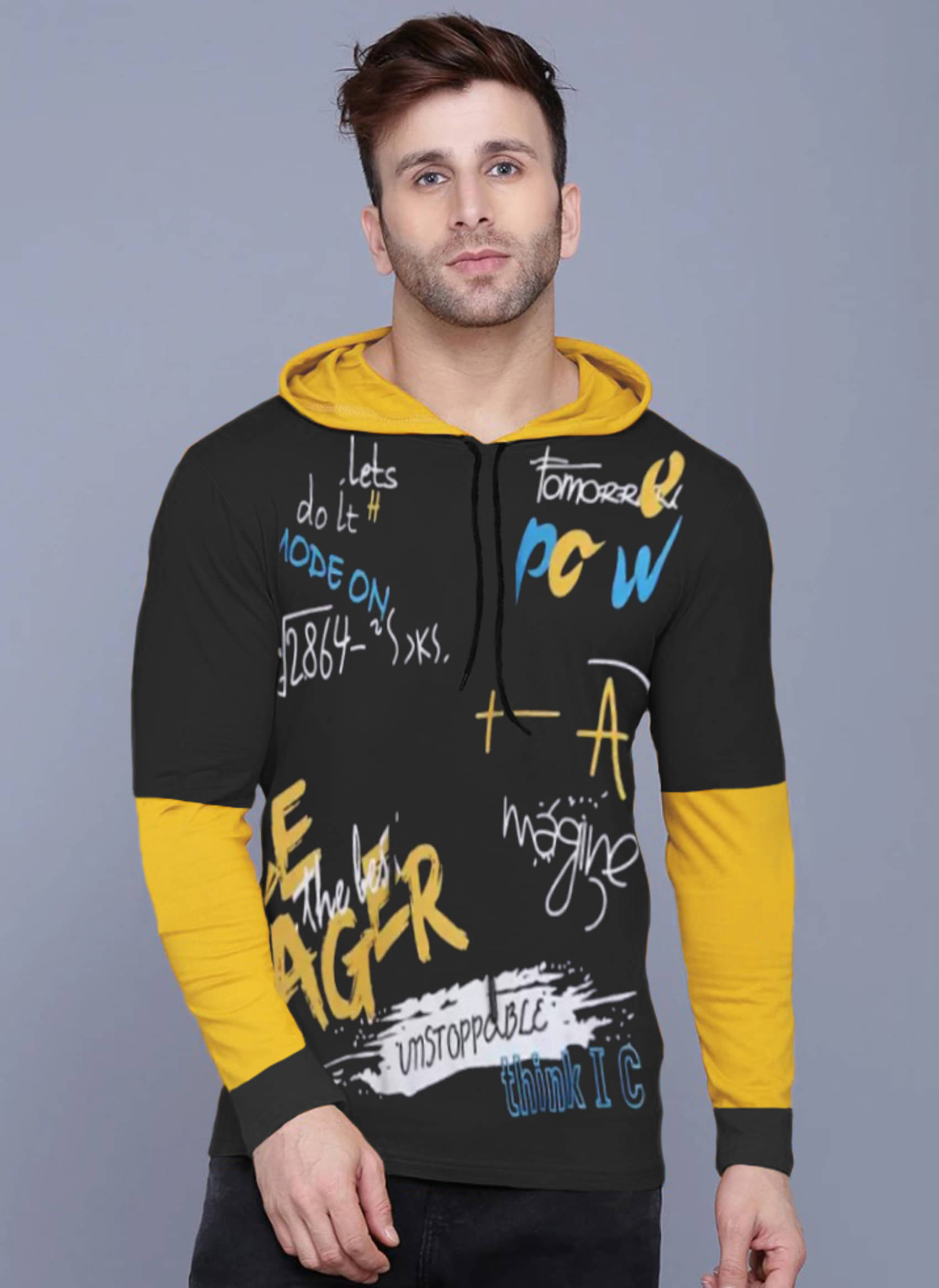     			Try This Cotton Blend Hooded Men's Sweatshirt - Black ( Pack of 1 )
