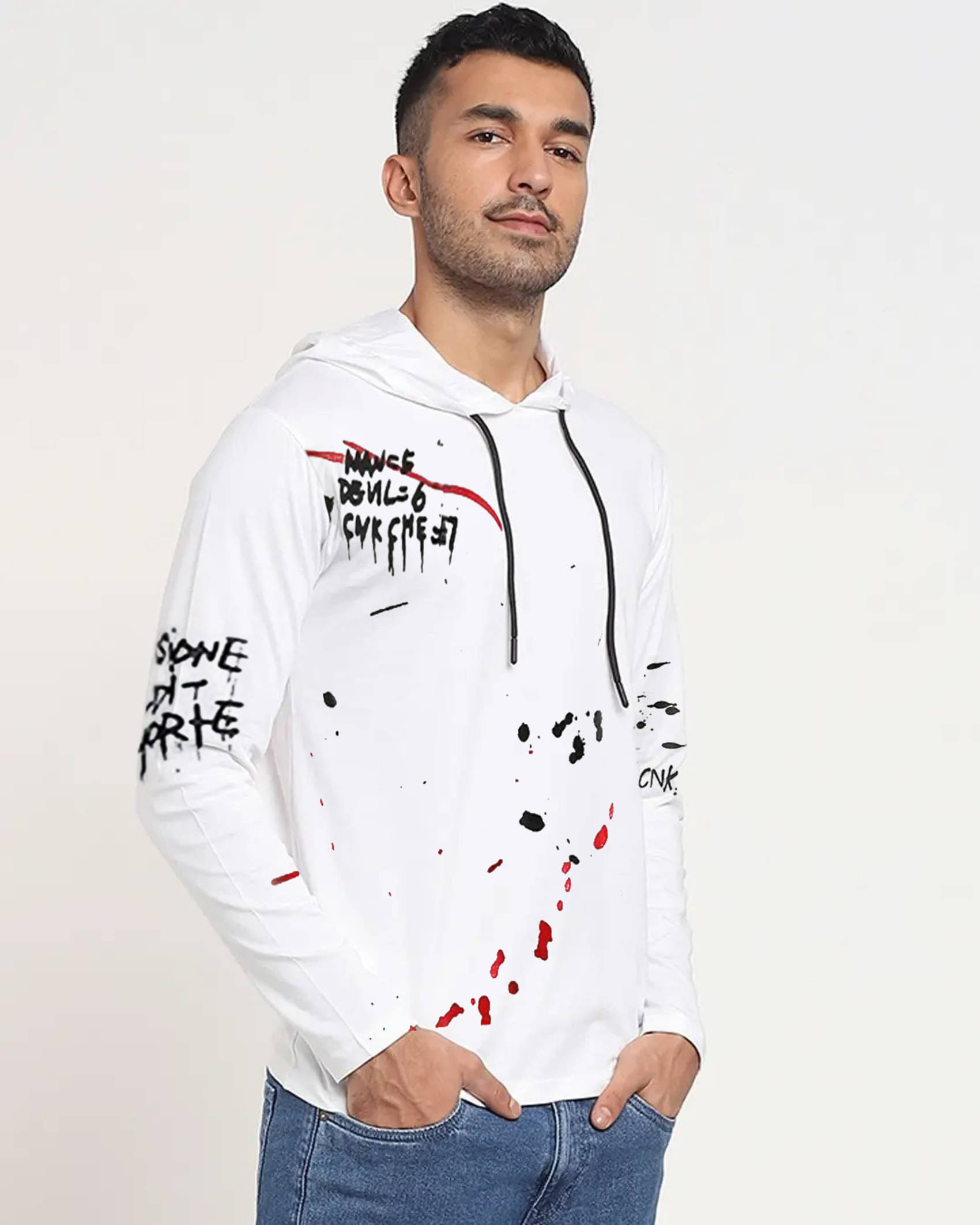 Try This Cotton Blend Hooded Men's Sweatshirt - White ( Pack of 1 ) Try This Cotton Blend Hooded Men's Sweatshirt - White ( Pack of 1 )