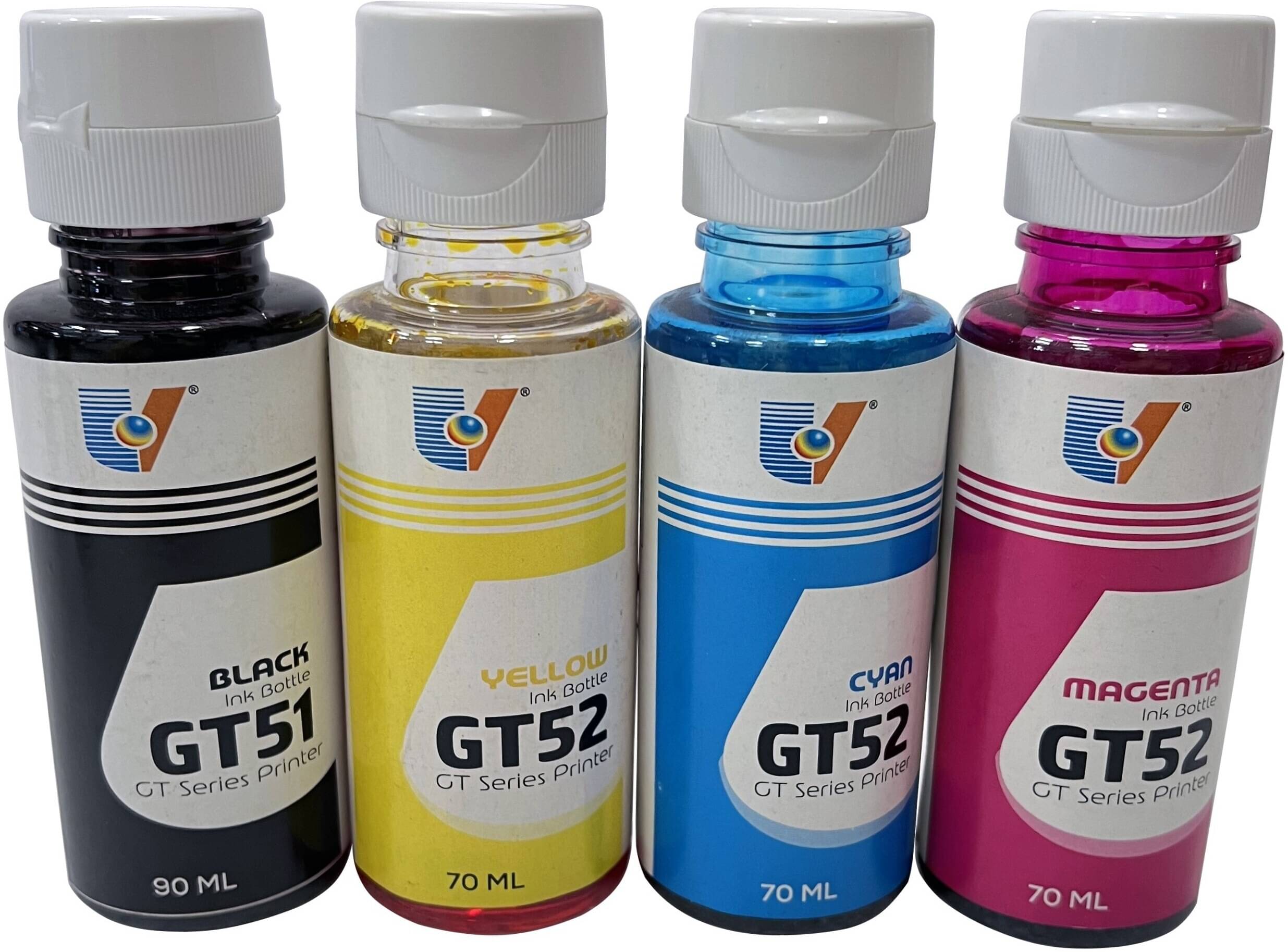     			UV INFOTECH GT5810 Multicolor Ink 300ml Pack of 4 Compatible for DeskJet, Ink Tank & Smart Tank Printers (1x90ml, 3x70ml)