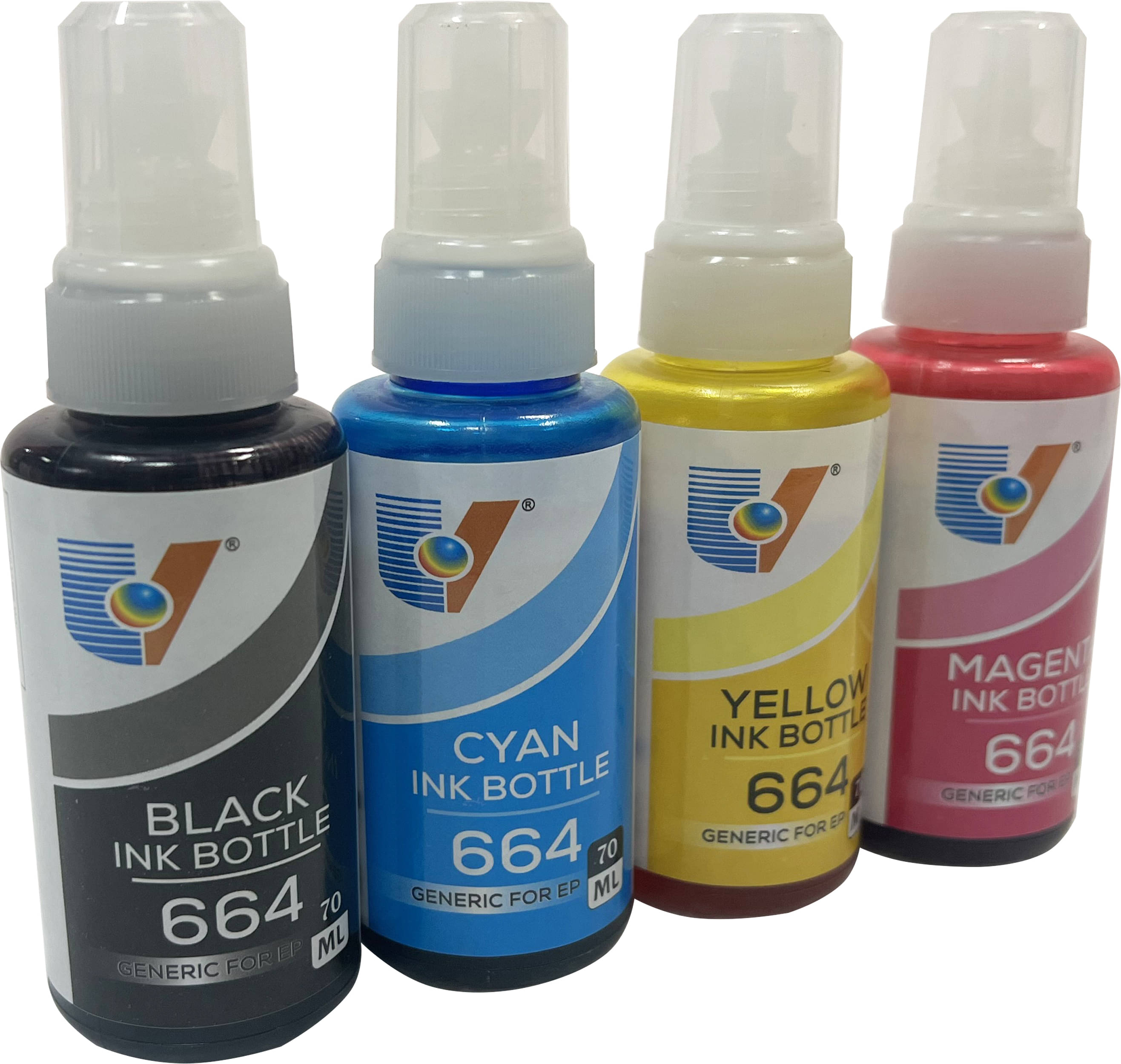     			UV INFOTECH L210 Multicolor Ink 210ml Pack of 4 Compatible for EP T6641/6642/6643/6644 Printers (4X70ml)