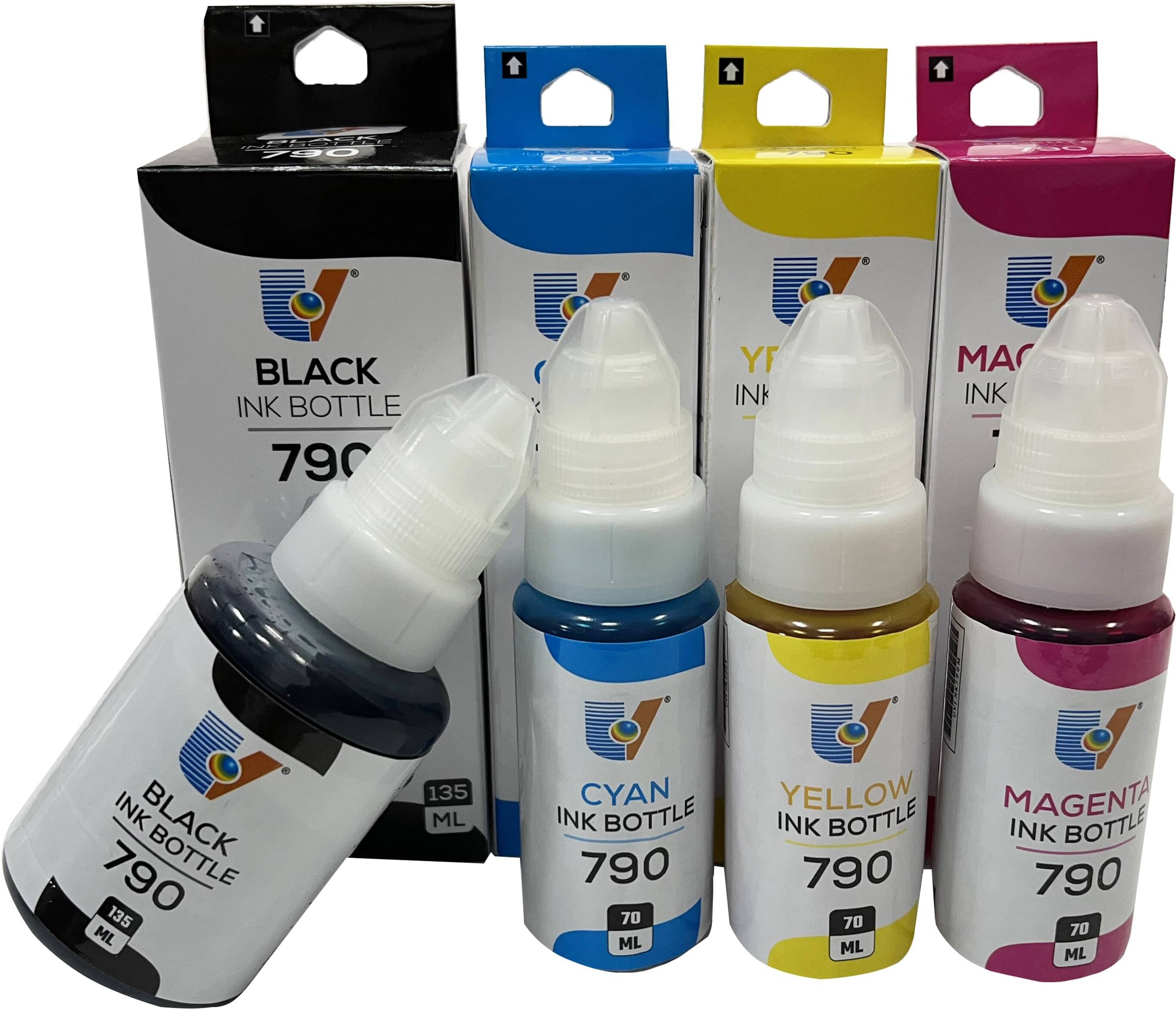     			UV INFOTECH G7070,  G6070,  G5070 Multicolor Ink 345ml Pack of 4 Compatible for G Series Printers (1x135ml, 3x70ml)