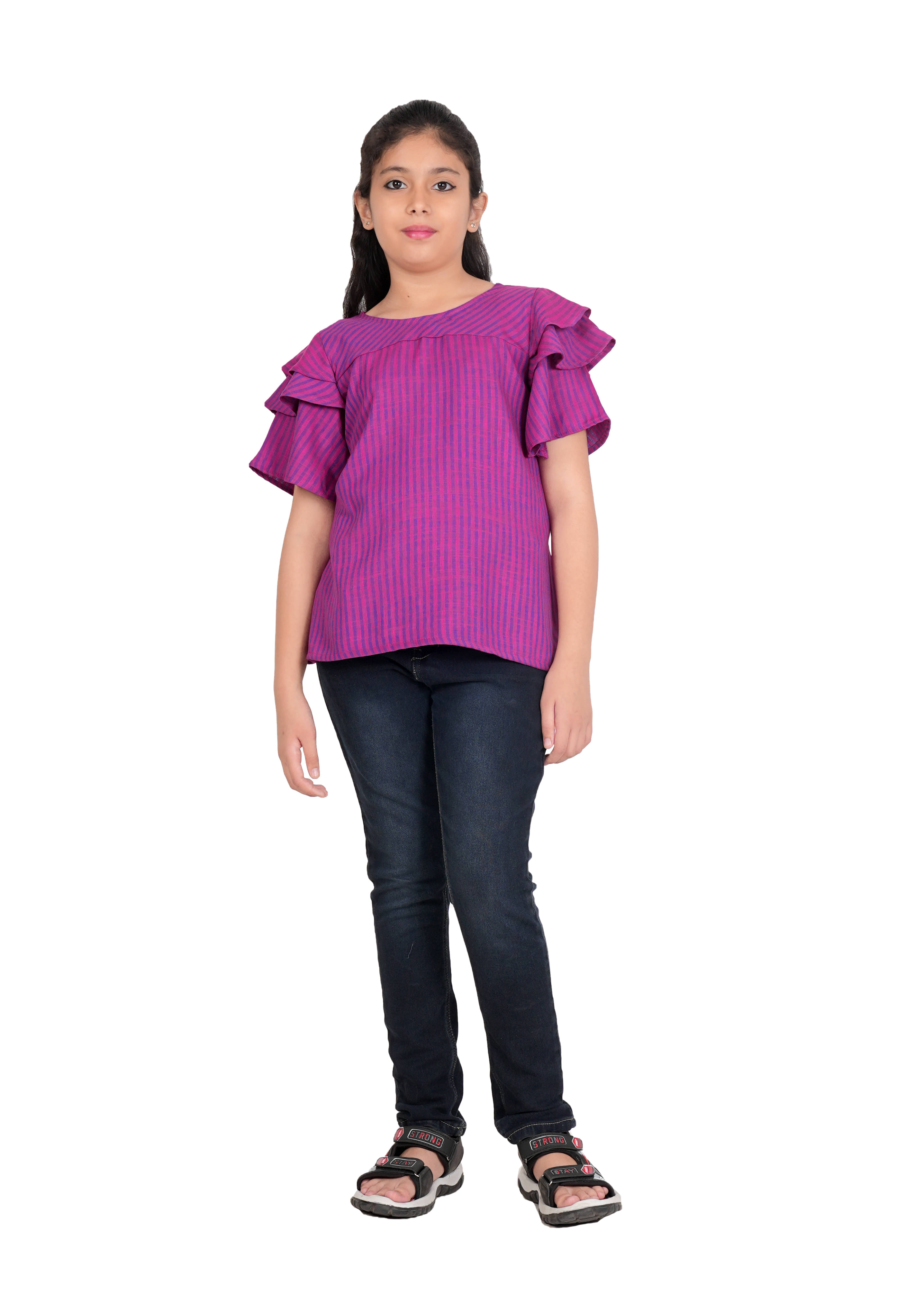    			Yash Gallery Pack of 1 Girls Rayon Top ( Purple )