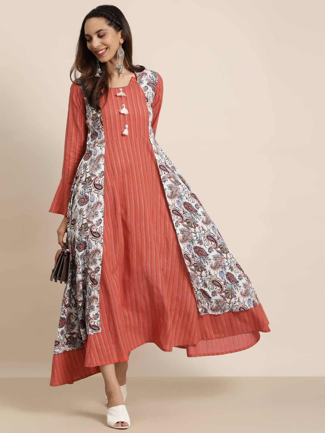 Yash Gallery Pack of 1 Rayon Printed Anarkali Women's Kurti - ( Multicolor ) Yash Gallery Pack of 1 Rayon Printed Anarkali Women's Kurti - ( Multicolor )