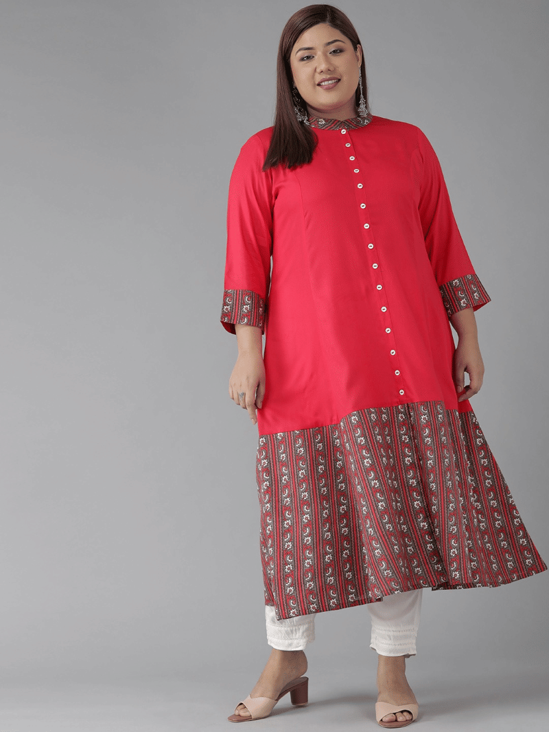 Yash Gallery Pack of 1 Rayon Printed Front Slit Women's Kurti - ( Pink ) Yash Gallery Pack of 1 Rayon Printed Front Slit Women's Kurti - ( Pink )