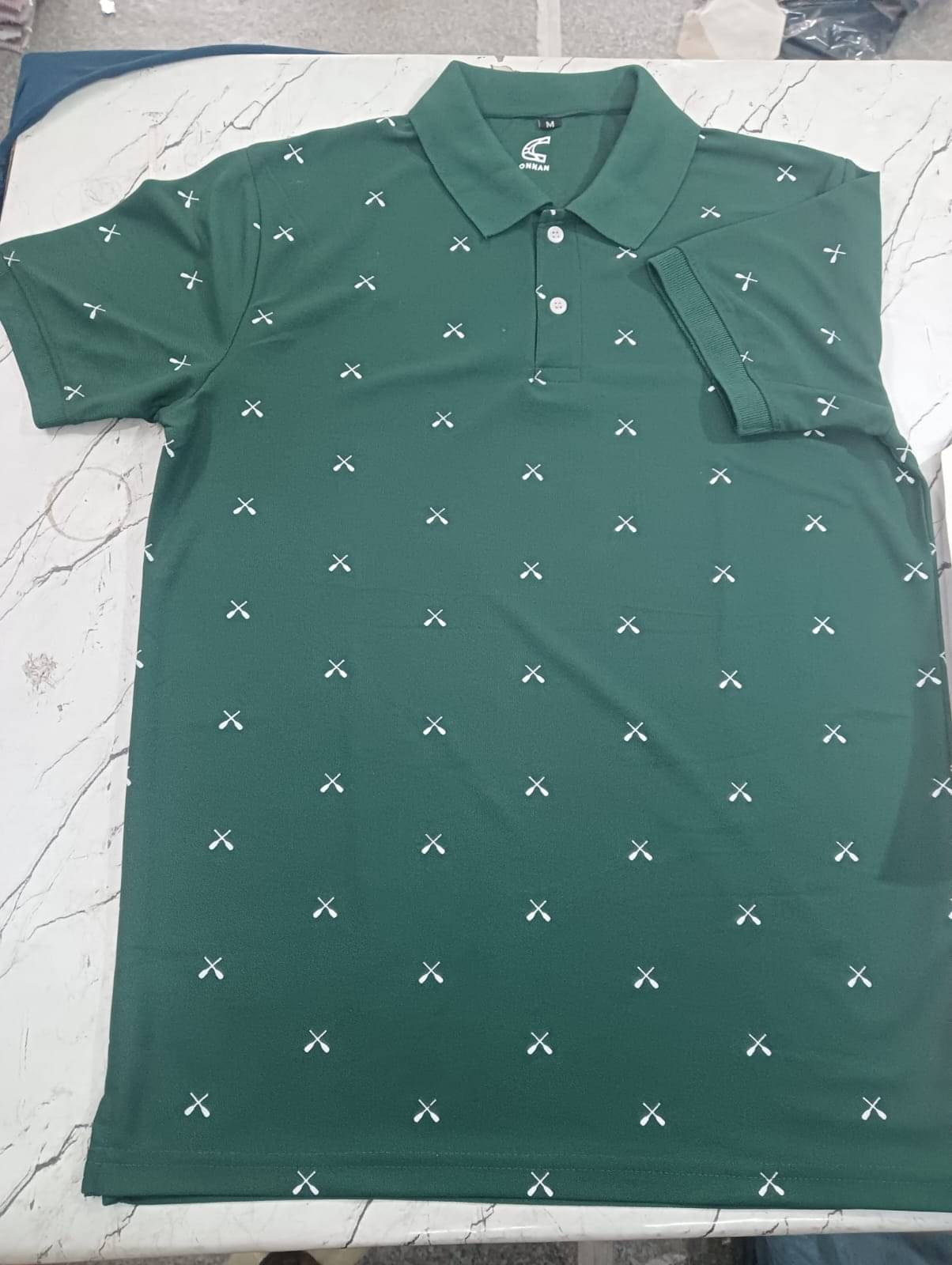     			connan Pack of 1 Cotton Blend Regular Fit Printed Half Sleeves Men's Polo T Shirt ( Green )
