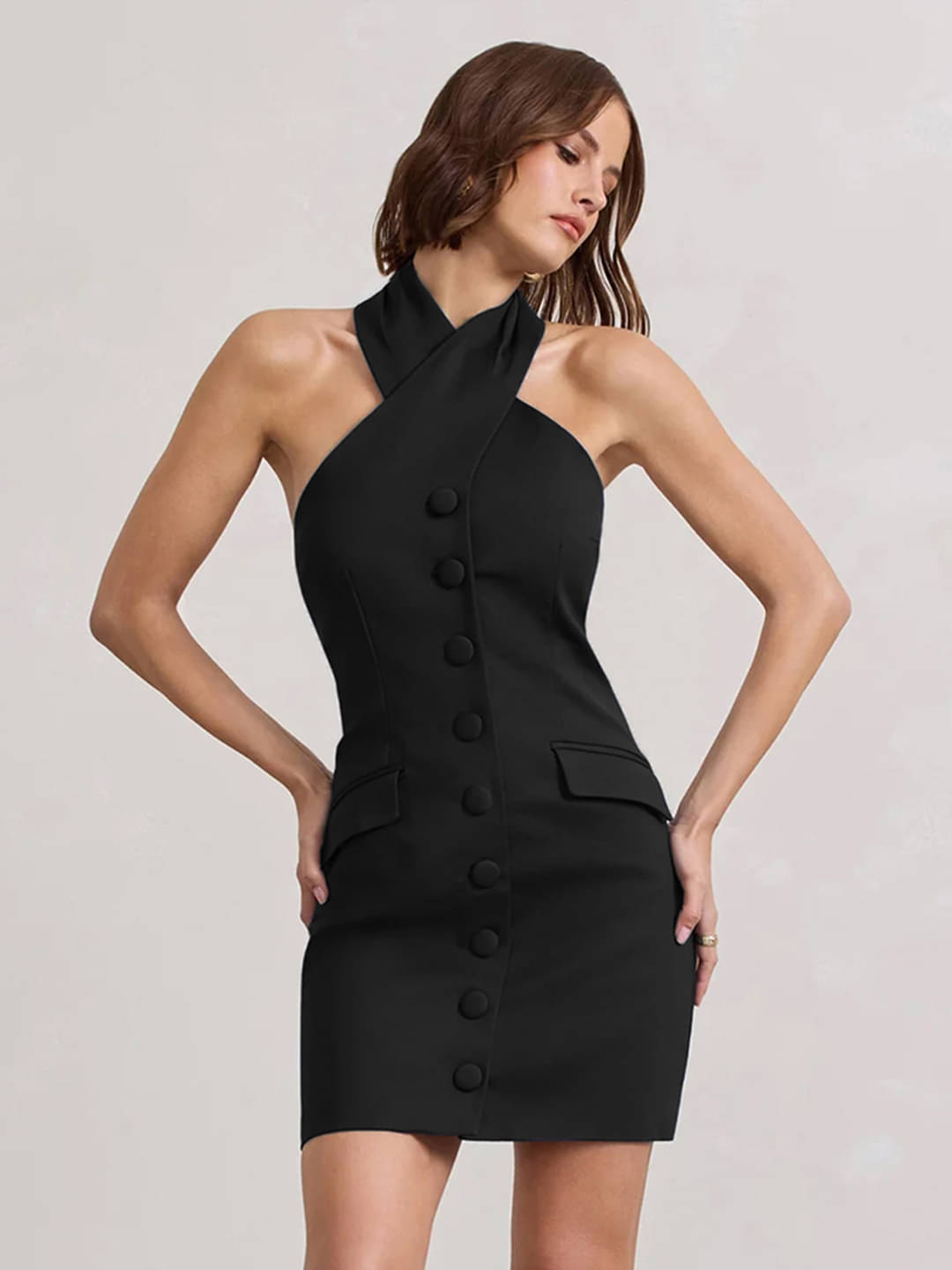 Addyvero Women Polyester Solid Bodycon Dress ( Black ) Addyvero Women Polyester Solid Bodycon Dress ( Black )