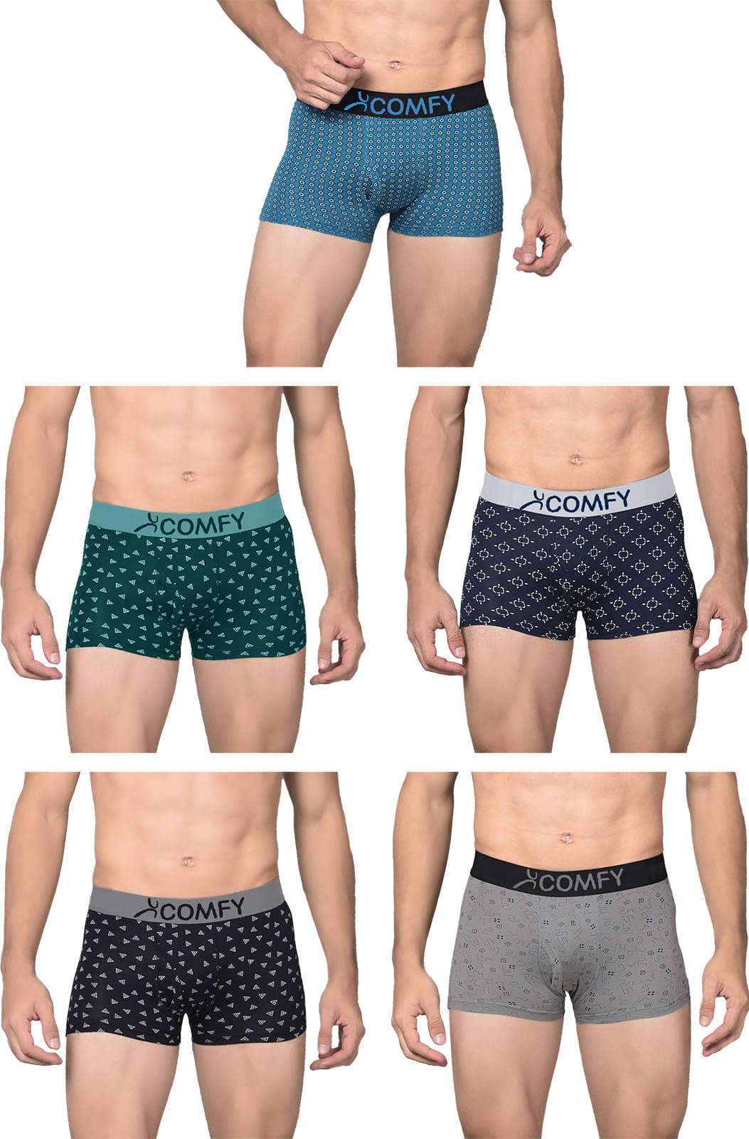 Amul comfy Pack of 5 Cotton Trunks For Men's ( Multicolor ) Amul comfy Pack of 5 Cotton Trunks For Men's ( Multicolor )