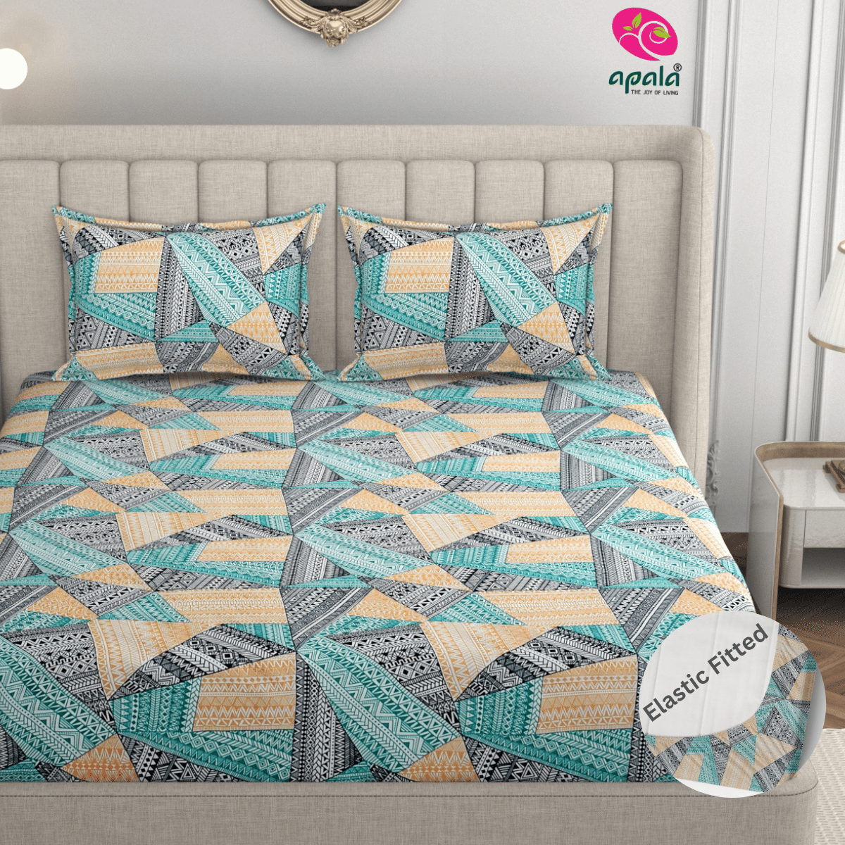 Apala Microfibre 1 King Fitted Bedsheet with 2 Pillow Covers ( 198 cm x 182 cm ) , Gray