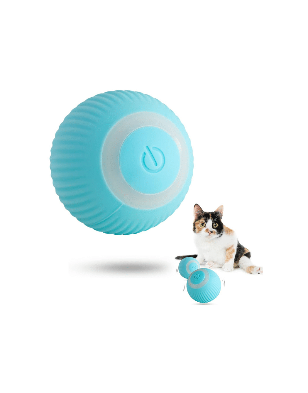     			Automatic Rolling Cat Ball Interactive Smart Toy, Indoor Cat Moving Toy Bouncing Rolling Ball Led Light Peppy Pet Balls Rolling Hunting Instinct Kitten Funny Training Toy (Pink) (Blue) (Blue)