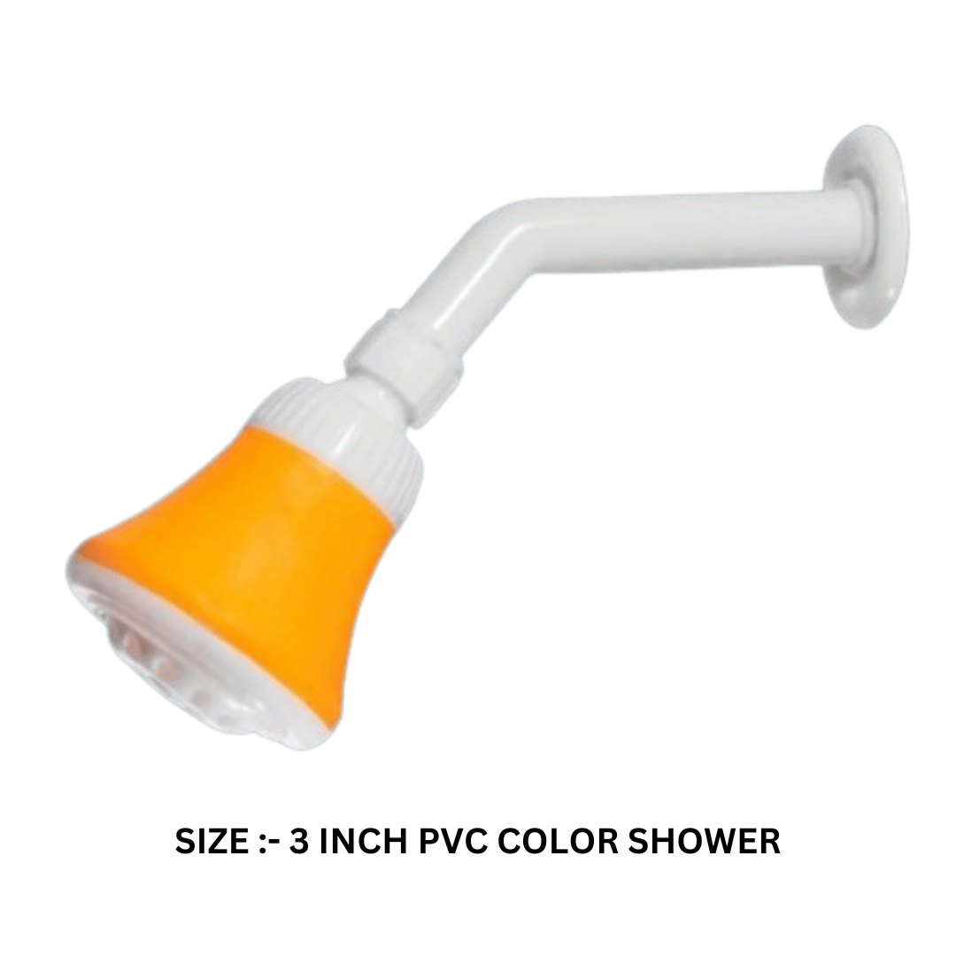 COSWARE 3" PVC Orange Deluxe Shower with 7" Arm Plastic (ABS) Overhead Shower