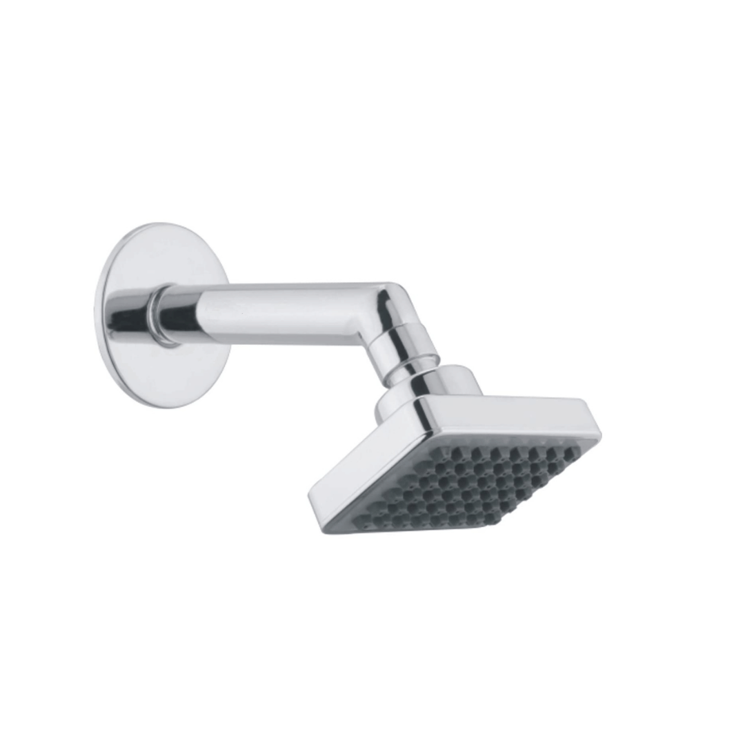 COSWARE 3x3" Black Square Shower with 7" SS Arm Plastic (ABS) Overhead Shower