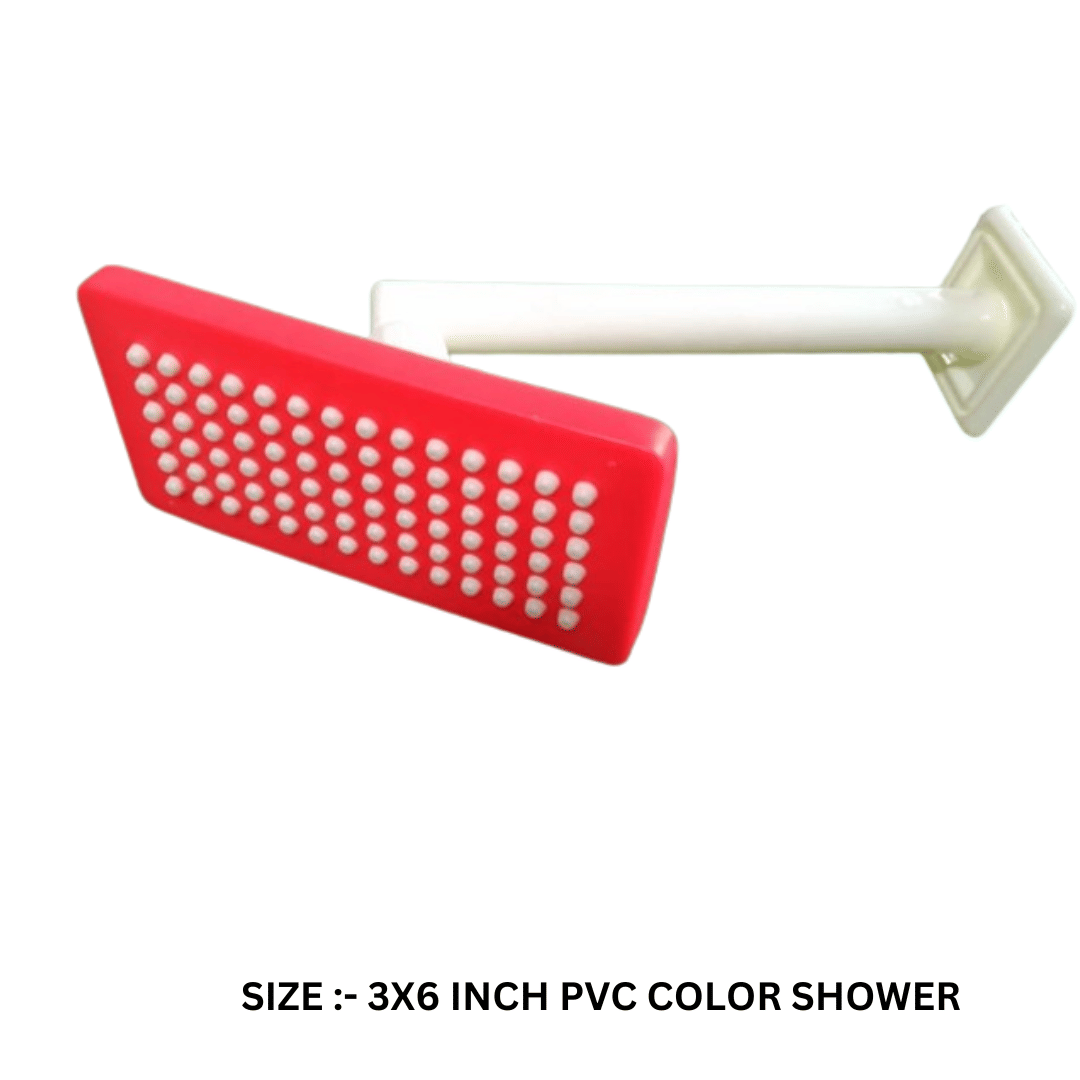 COSWARE 3x6"Inch PVC Red Feny Shower with 9" Arm Plastic (ABS) Overhead Shower COSWARE 3x6"Inch PVC Red Feny Shower with 9" Arm Plastic (ABS) Overhead Shower