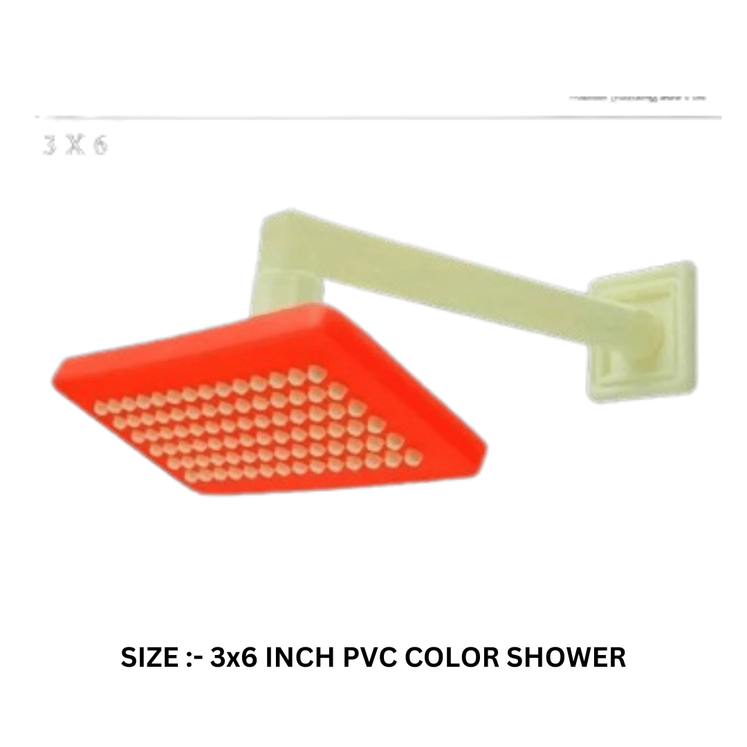 COSWARE 3x6"Inch PVC Red Feny Shower with 9" Arm Plastic (ABS) Overhead Shower COSWARE 3x6"Inch PVC Red Feny Shower with 9" Arm Plastic (ABS) Overhead Shower