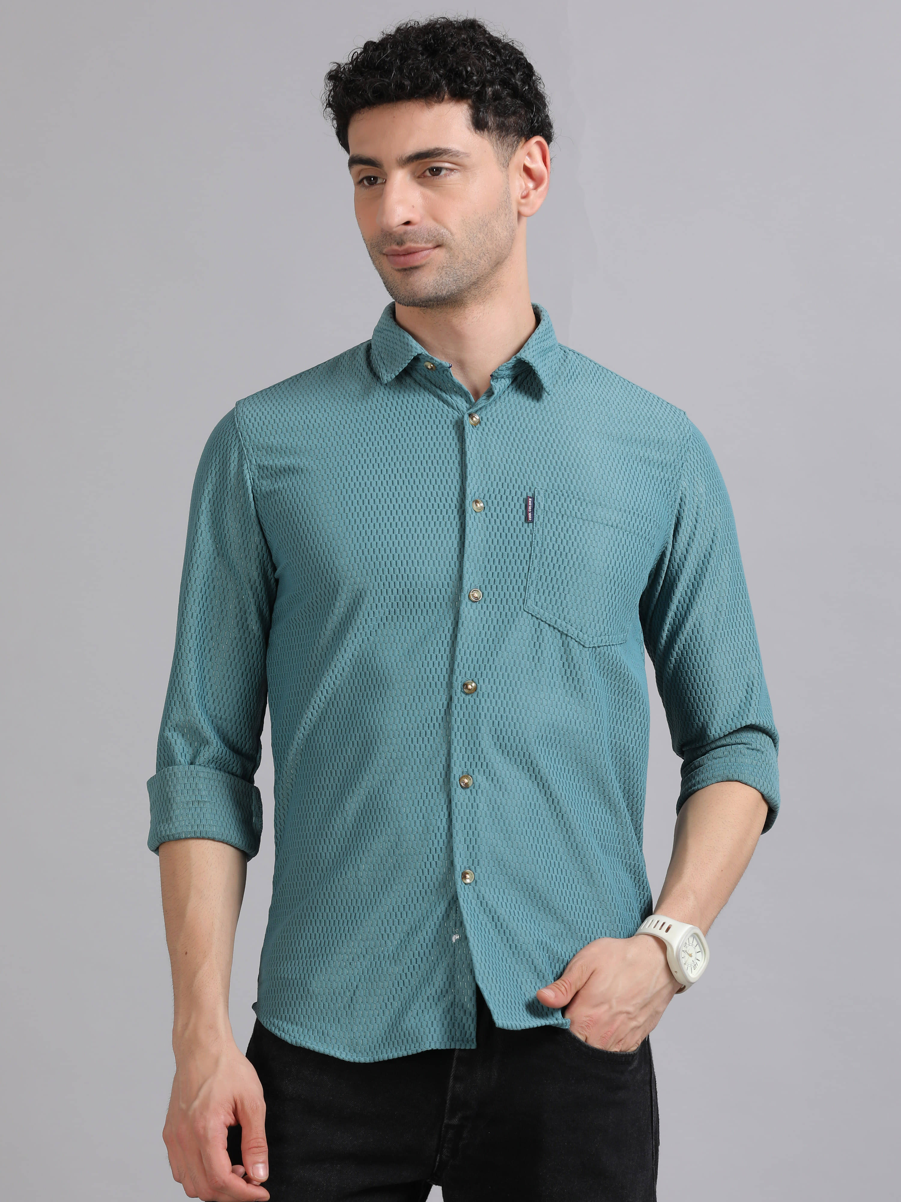 Cool Colors 100% Cotton Slim Fit Printed Full Sleeves Men's Casual Shirt - Green ( Pack of 1 ) Cool Colors 100% Cotton Slim Fit Printed Full Sleeves Men's Casual Shirt - Green ( Pack of 1 )
