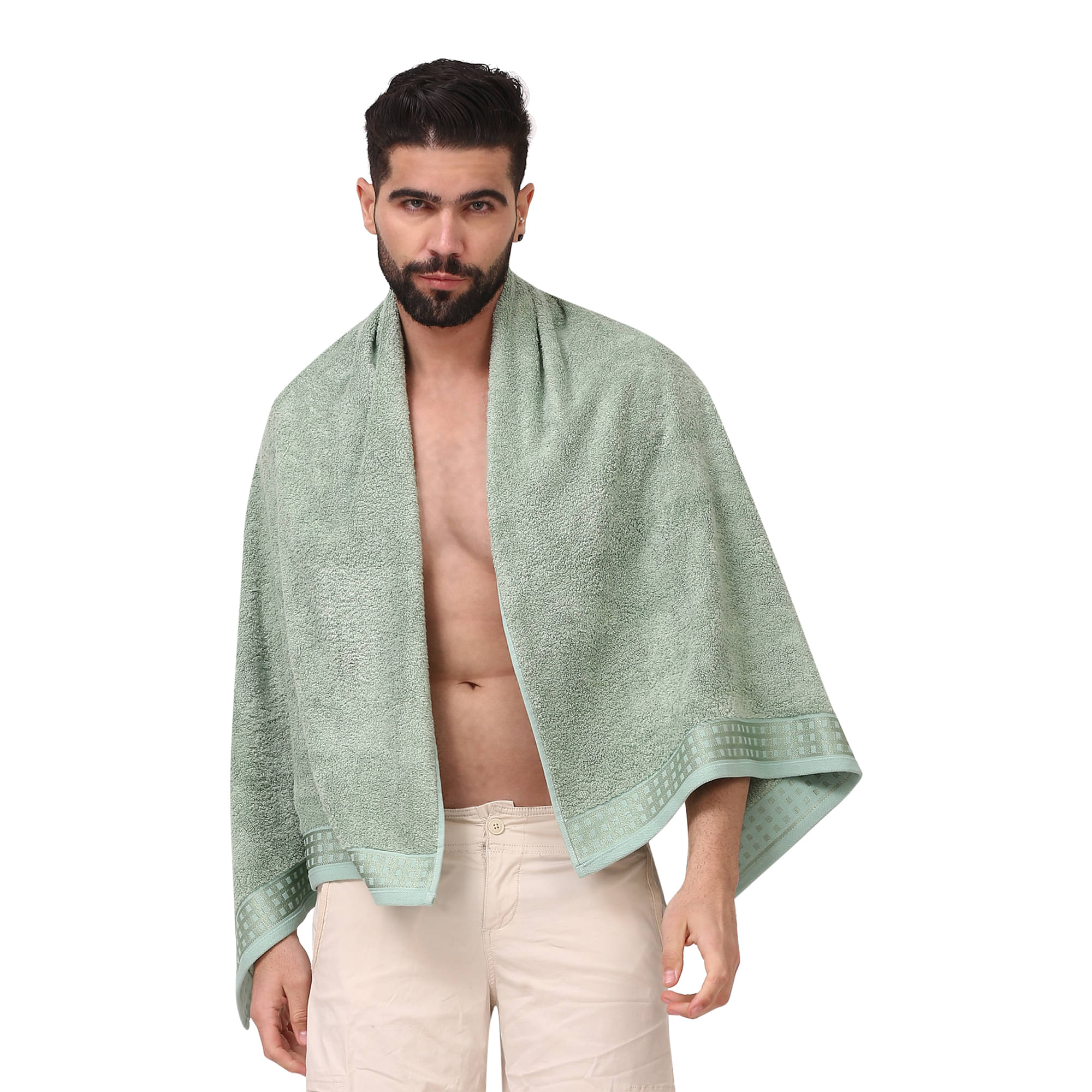     			Dollar Pack of 1 Linen Above 600 -GSM Bath Towel ( Sea Green )