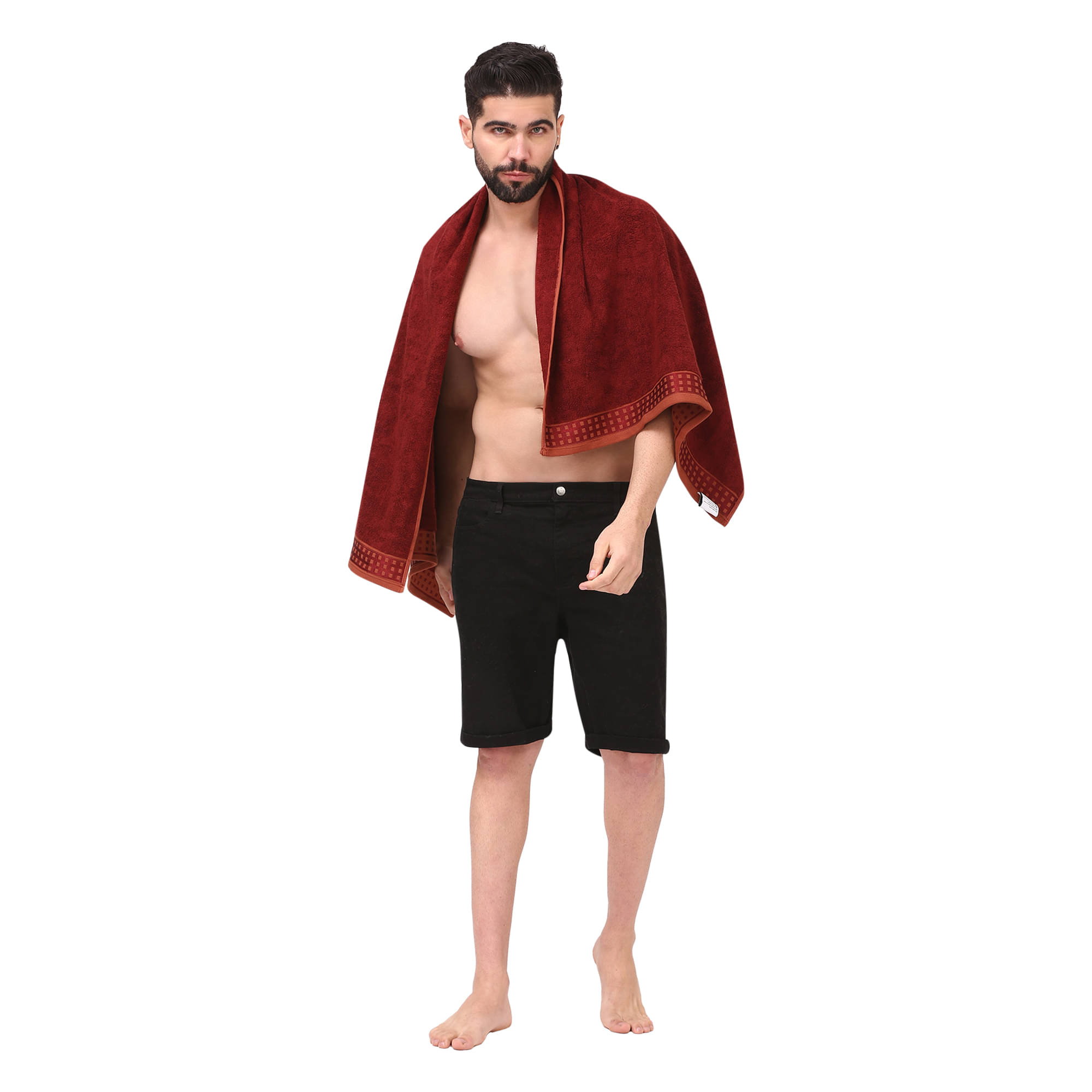     			Dollar Pack of 1 Linen Above 600 -GSM Bath Towel ( Maroon )