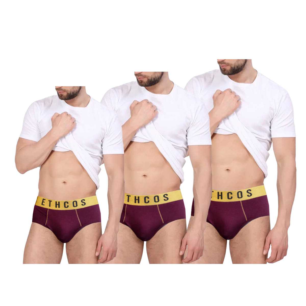 ETHCOS Pack of 3 Modal Briefs For Men's ( Maroon ) ETHCOS Pack of 3 Modal Briefs For Men's ( Maroon )