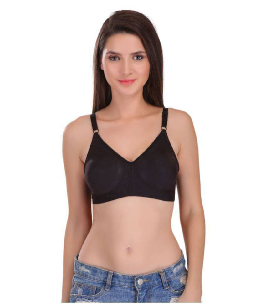 Featherline Pack of 1 Cotton Blend Non Padded Everyday Bra For Women ( Black ) Featherline Pack of 1 Cotton Blend Non Padded Everyday Bra For Women ( Black )