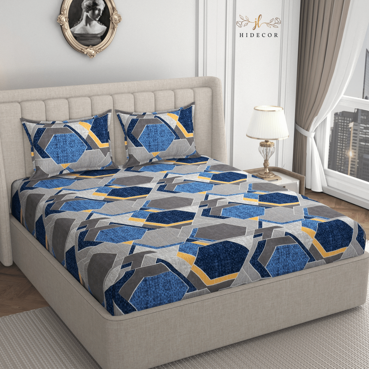 HIDECOR Microfiber 1 Double King Bedsheet with 2 Pillow Covers ( Blue ) HIDECOR Microfiber 1 Double King Bedsheet with 2 Pillow Covers ( Blue )