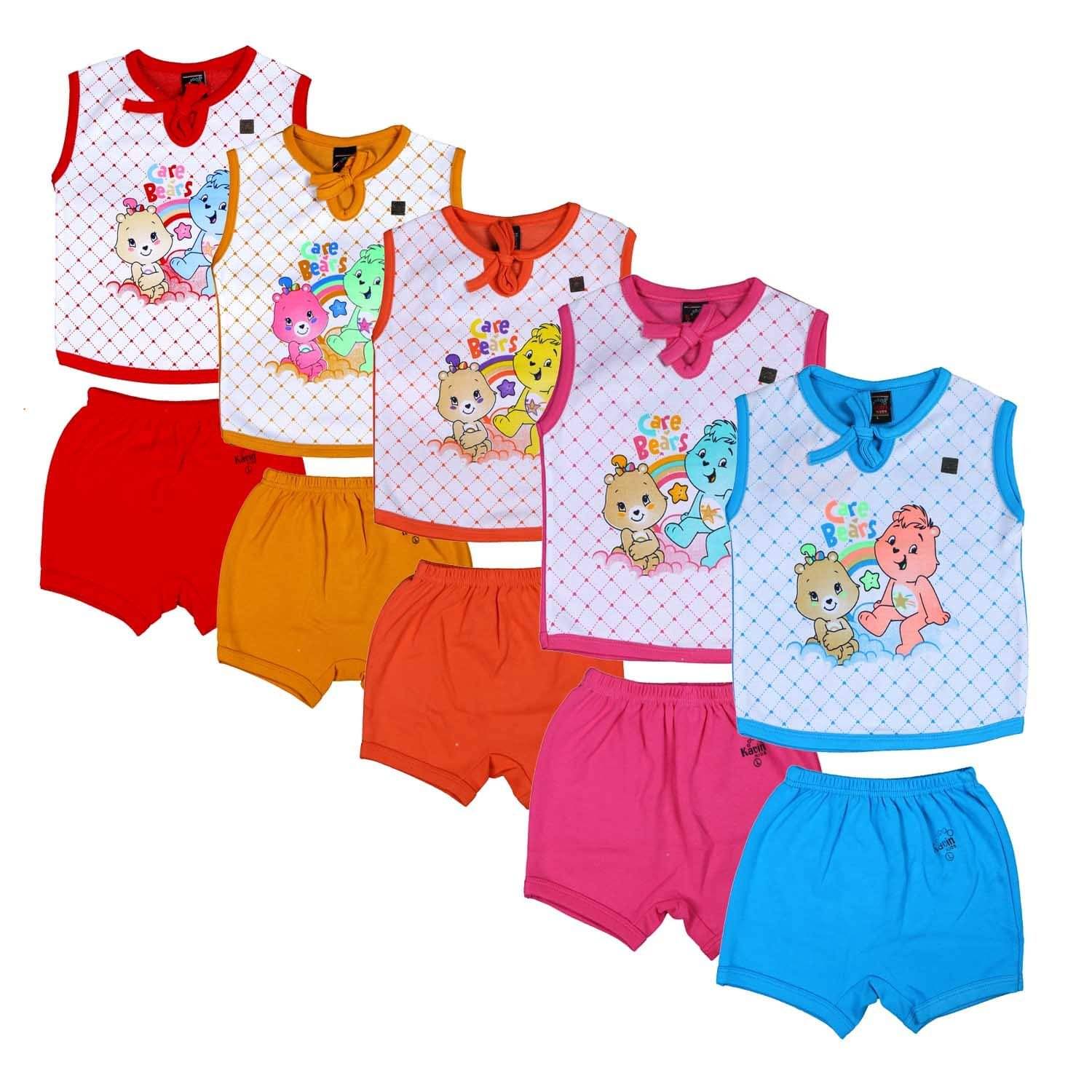     			JUST TRY FASHION Pack of 5 Unisex for Baby Cotton Top & Shorts ( Multicolor 5 )