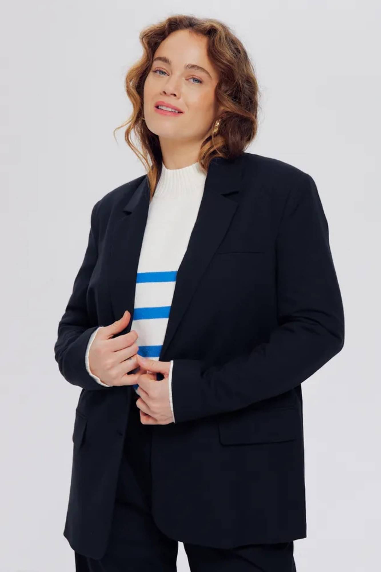 MAYKR - Cotton Blend Blue Blazers Pack of 1     			MAYKR - Cotton Blend Blue Blazers Pack of 1