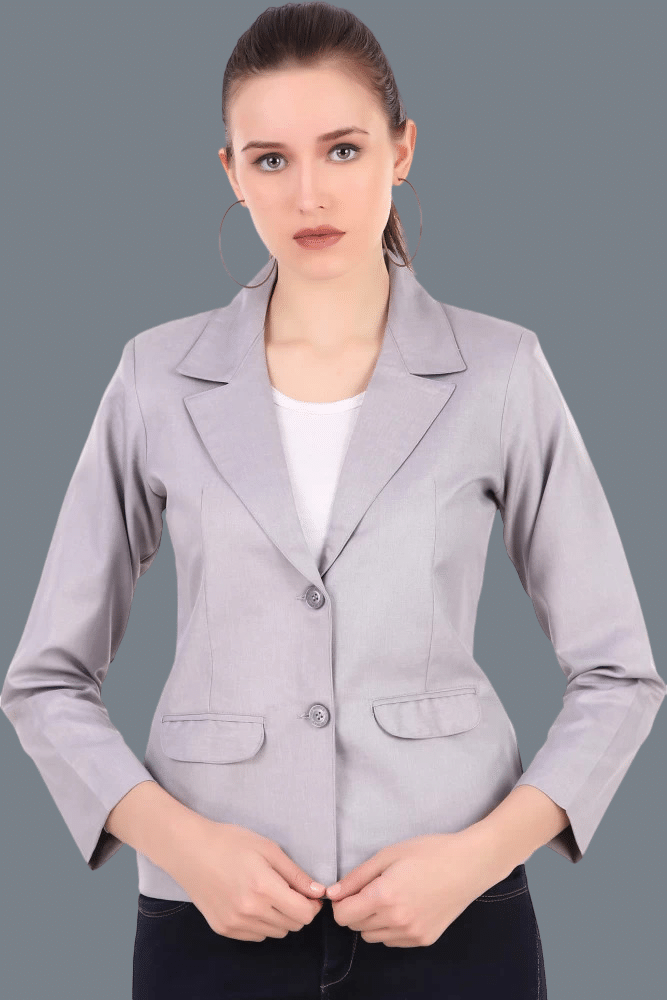     			MAYKR - Cotton Blend Grey Blazers Pack of 1