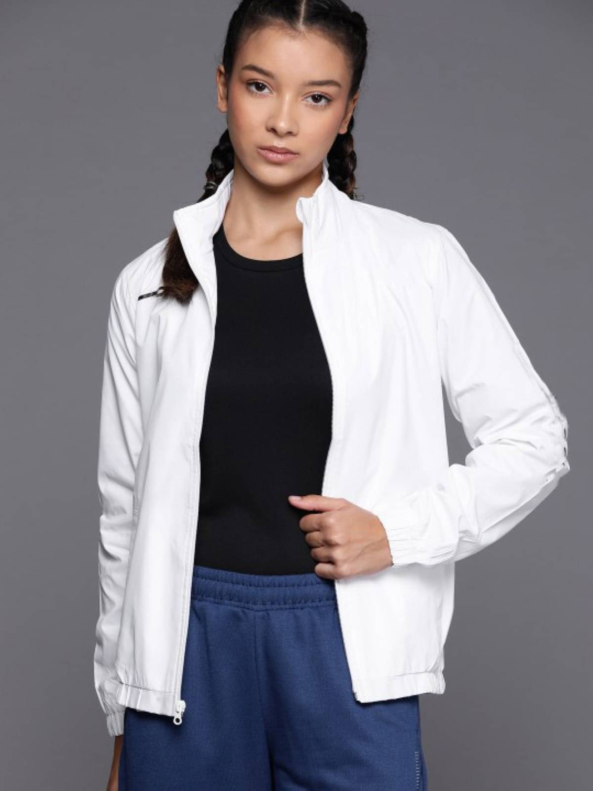 MAYKR Women Regular Jacket ( White )     			MAYKR Women Regular Jacket ( White )