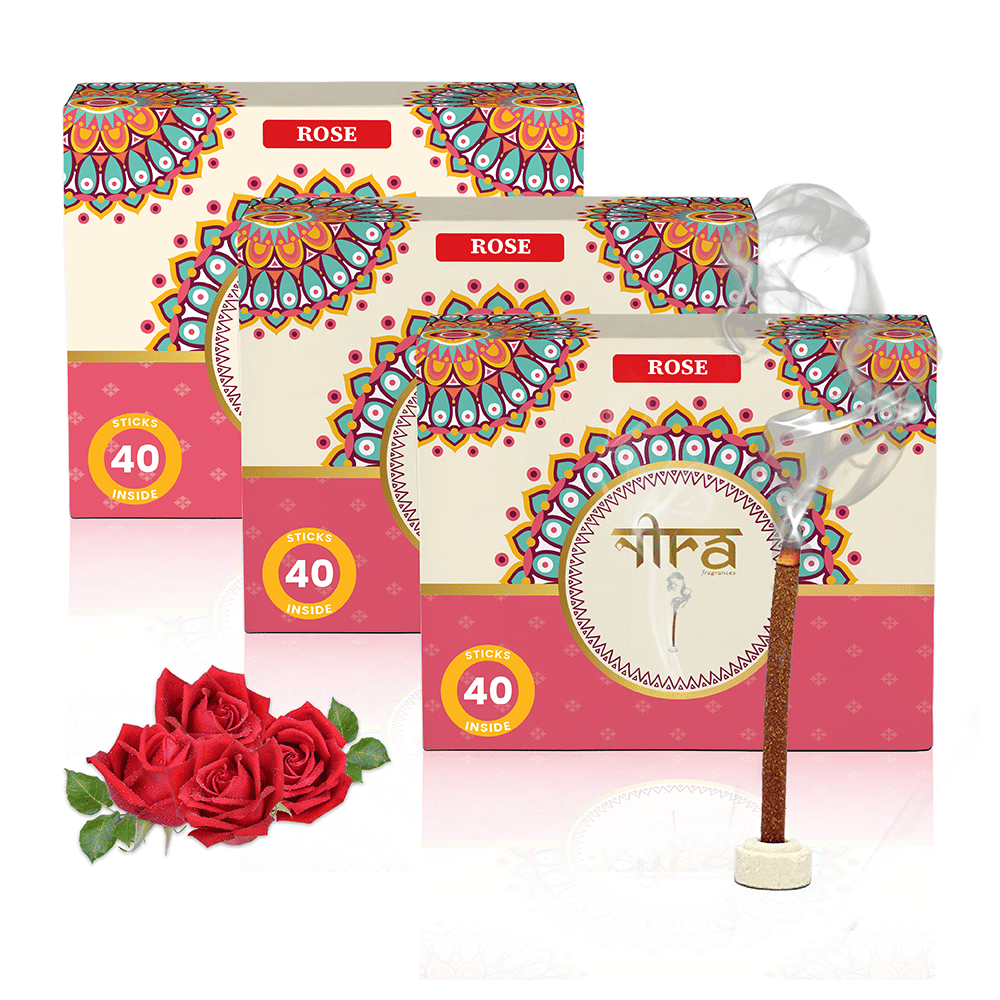     			Nira Fragrances Incense Dhoop Sticks Rose 120 Pieces ( Pack of 3 )