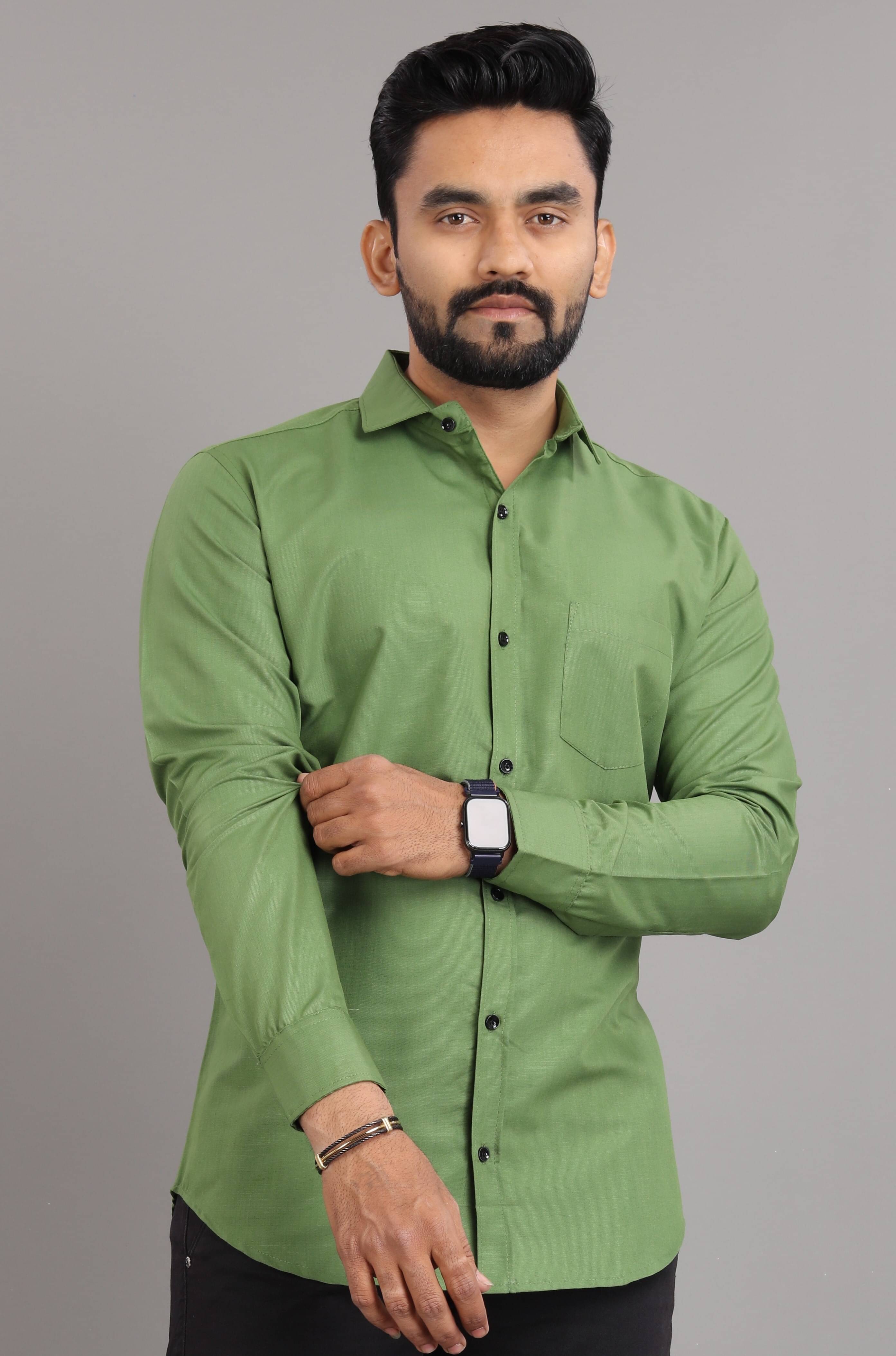     			Nofilter Cotton Blend Regular Fit Full Sleeves Men's Formal Shirt - Green ( Pack of 1 )