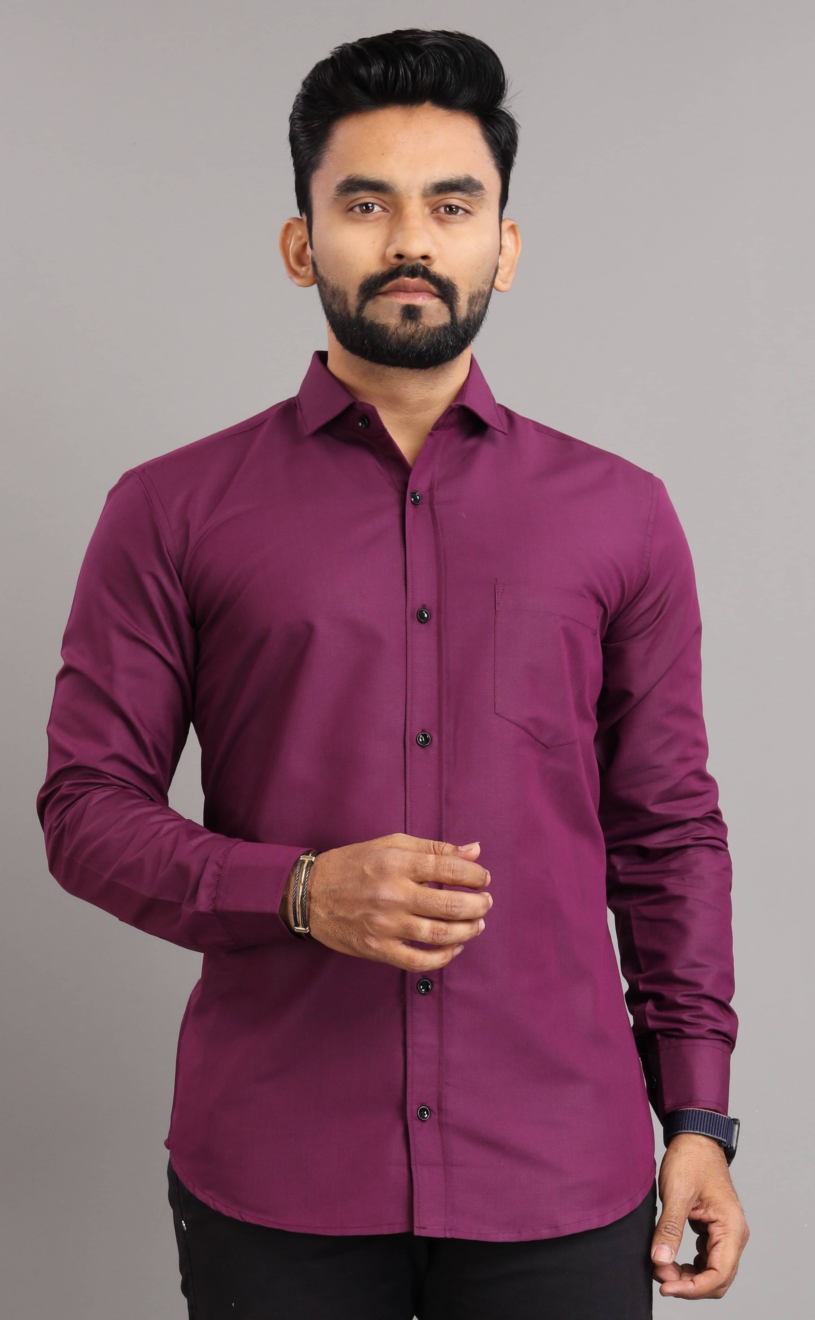 Nofilter Cotton Blend Regular Fit Full Sleeves Men's Formal Shirt - Purple ( Pack of 1 )     			Nofilter Cotton Blend Regular Fit Full Sleeves Men's Formal Shirt - Purple ( Pack of 1 )