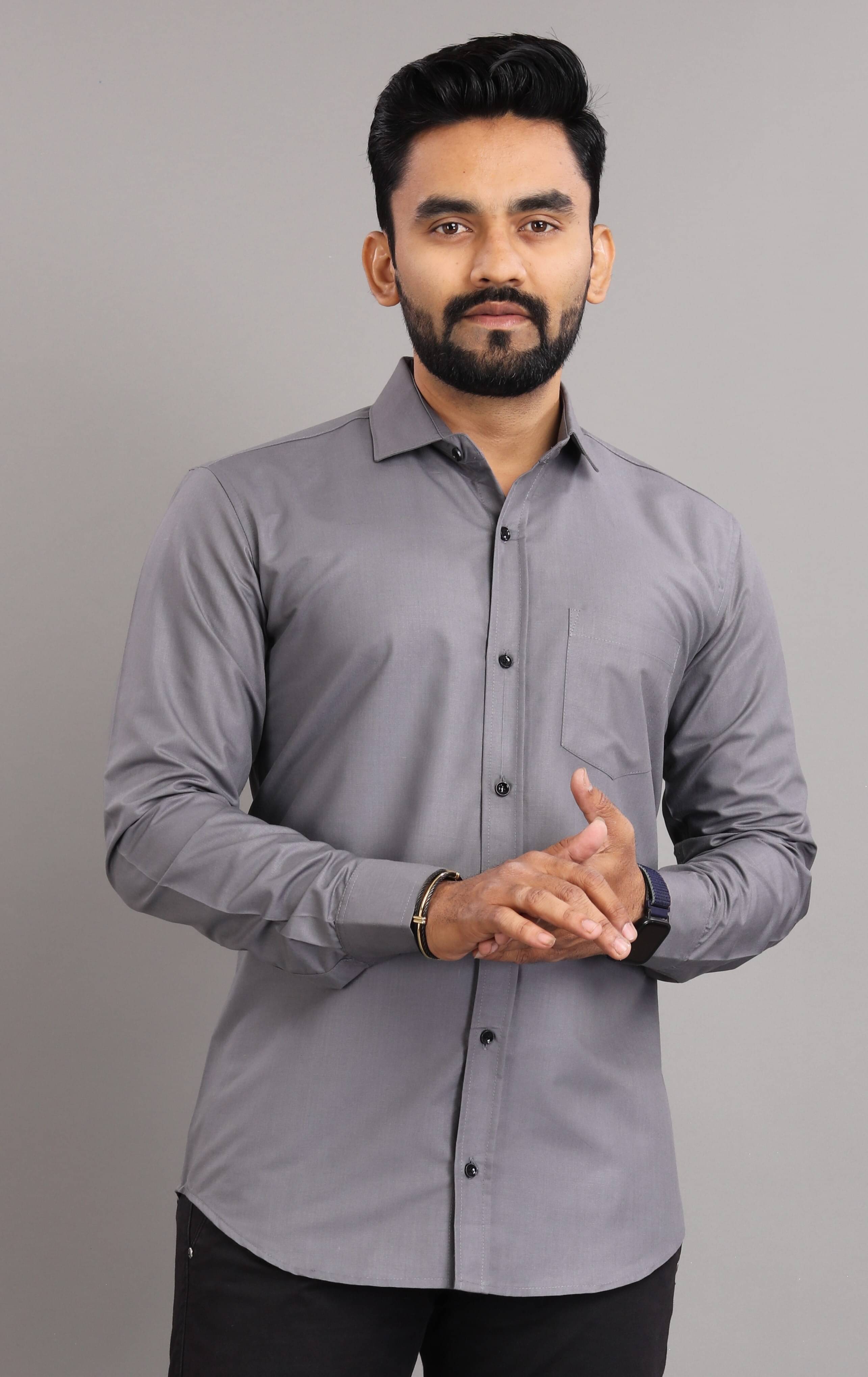 Nofilter Cotton Blend Regular Fit Full Sleeves Men's Formal Shirt - Grey ( Pack of 1 ) Nofilter Cotton Blend Regular Fit Full Sleeves Men's Formal Shirt - Grey ( Pack of 1 )
