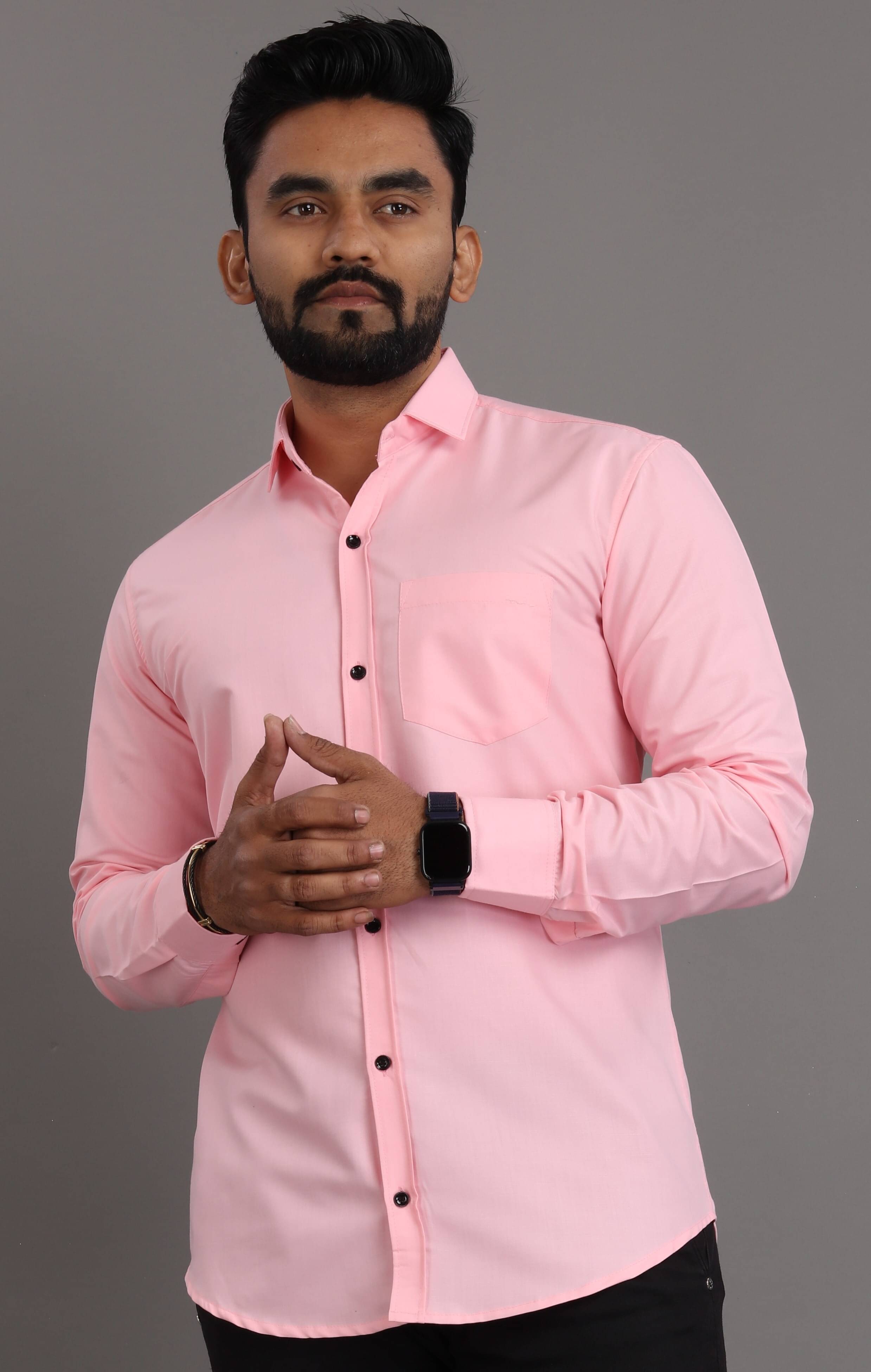 Nofilter Cotton Blend Regular Fit Full Sleeves Men's Formal Shirt - Pink ( Pack of 1 ) Nofilter Cotton Blend Regular Fit Full Sleeves Men's Formal Shirt - Pink ( Pack of 1 )