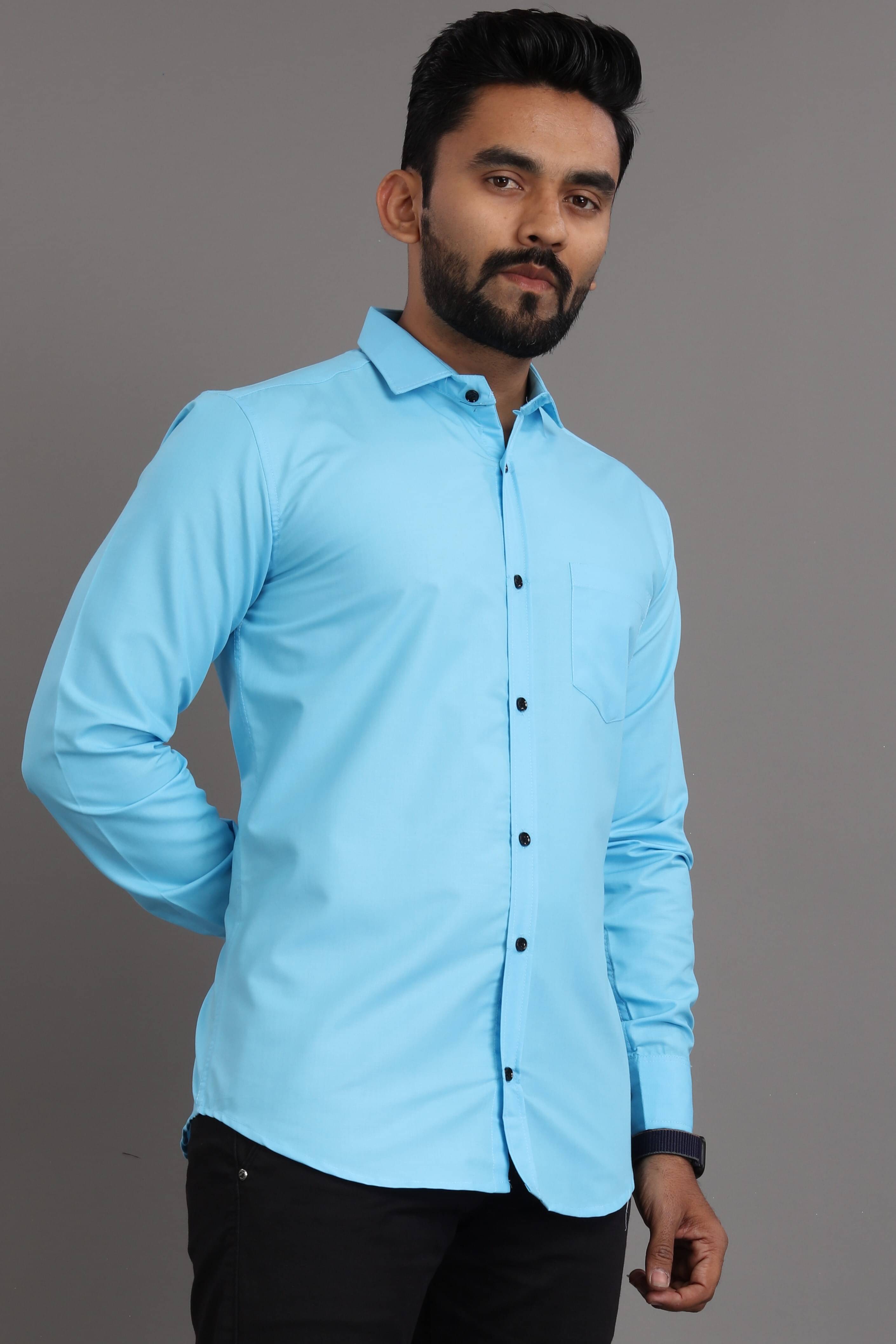 Nofilter Cotton Blend Regular Fit Full Sleeves Men's Formal Shirt - Light Blue ( Pack of 1 ) Nofilter Cotton Blend Regular Fit Full Sleeves Men's Formal Shirt - Light Blue ( Pack of 1 )