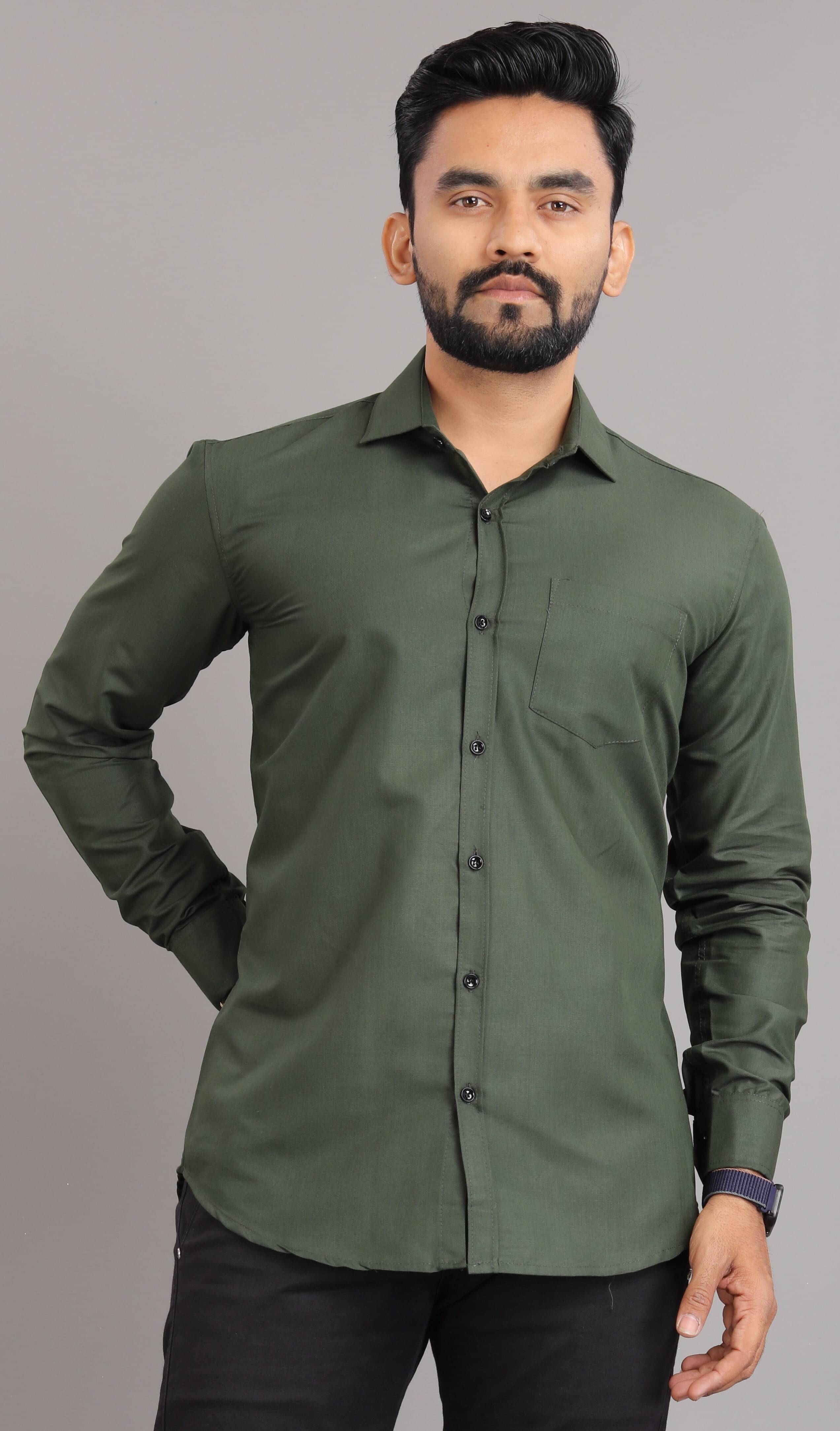     			Nofilter Cotton Blend Regular Fit Full Sleeves Men's Formal Shirt - Green ( Pack of 1 )