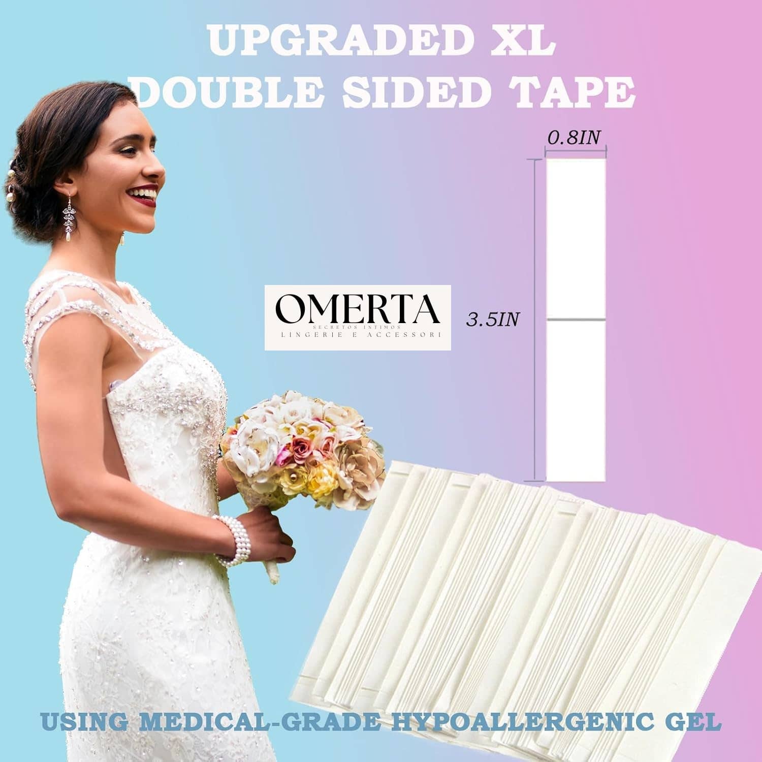 Omerta Best Quality Cheapest Lingerie Accessories Double Side Invisible Fashion Body Tape with Skin Friendly Adhesive for Low Neck Line Clothes & Dresses - 216 Pcs