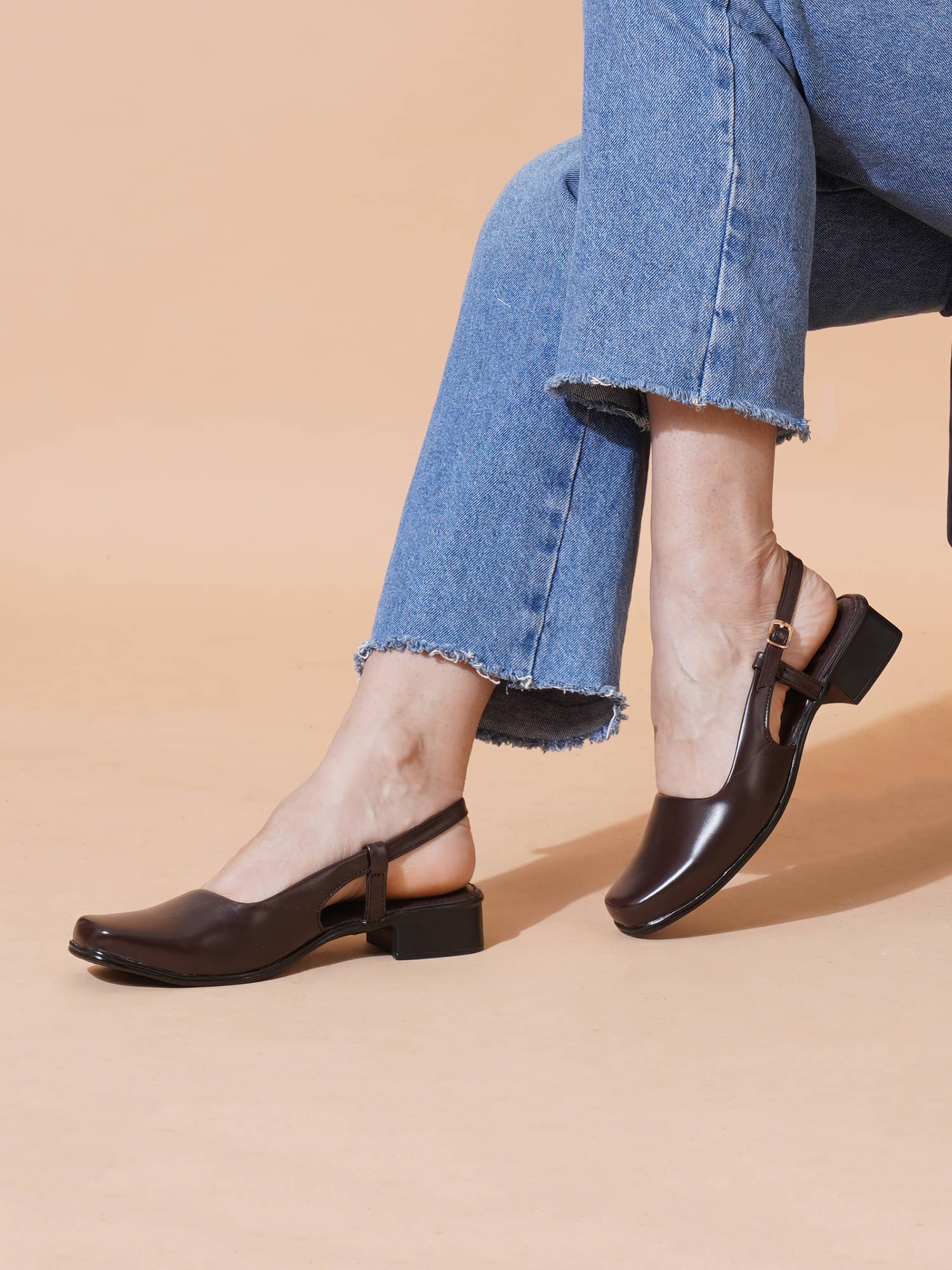 PLANET WALK Brown Women's Sandal Heels PLANET WALK Brown Women's Sandal Heels
