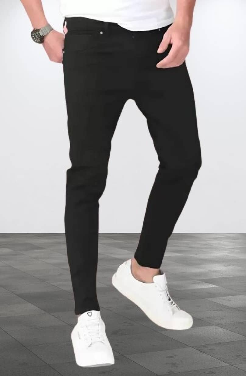 POKHINDA Skinny Fit Basic Men's Jeans - Black ( Pack of 1 ) - Jeans | Buy online on ZillyBuy