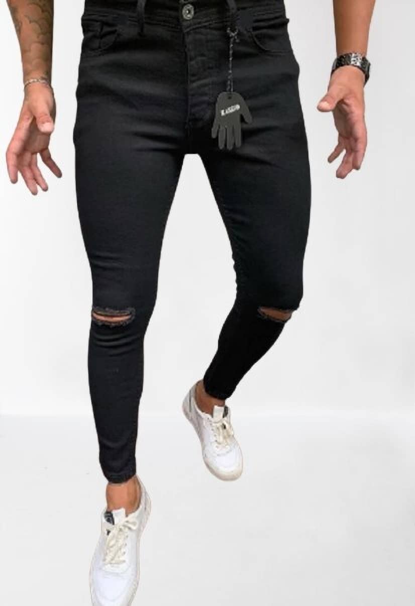 POKHINDA Skinny Fit Basic Men's Jeans - Black ( Pack of 1 ) - Jeans | Buy online on ZillyBuy