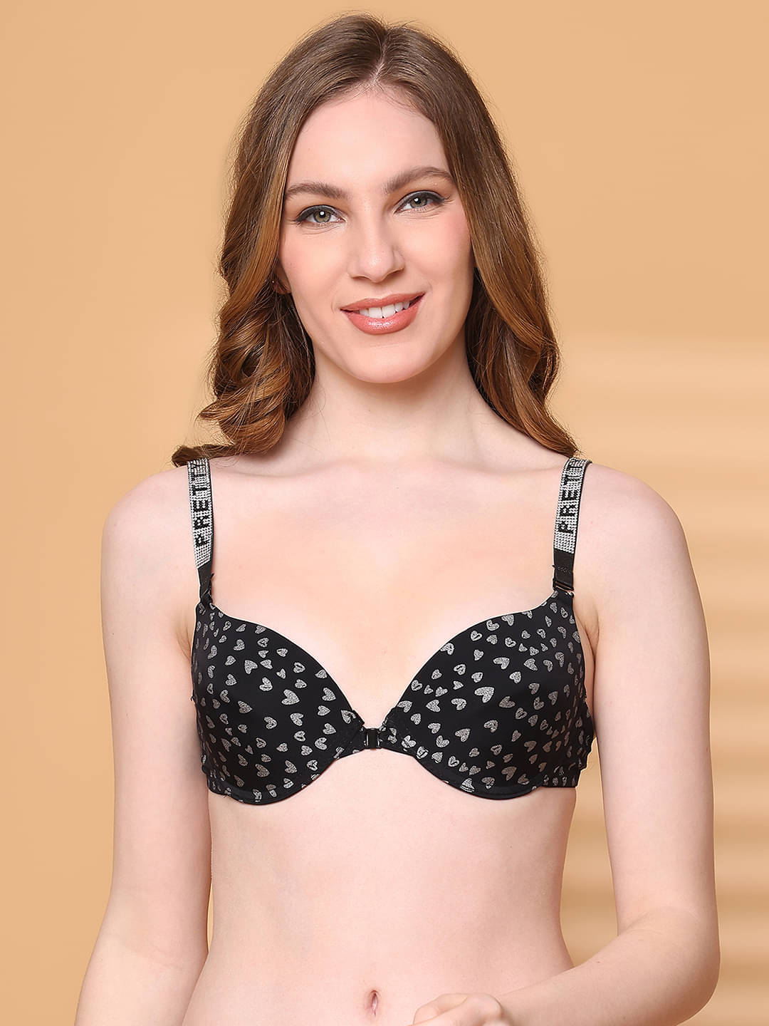 PrettyCat Pack of 1 Polyester Lightly Padded Push Up Bra For Women ( Silver ) PrettyCat Pack of 1 Polyester Lightly Padded Push Up Bra For Women ( Silver )